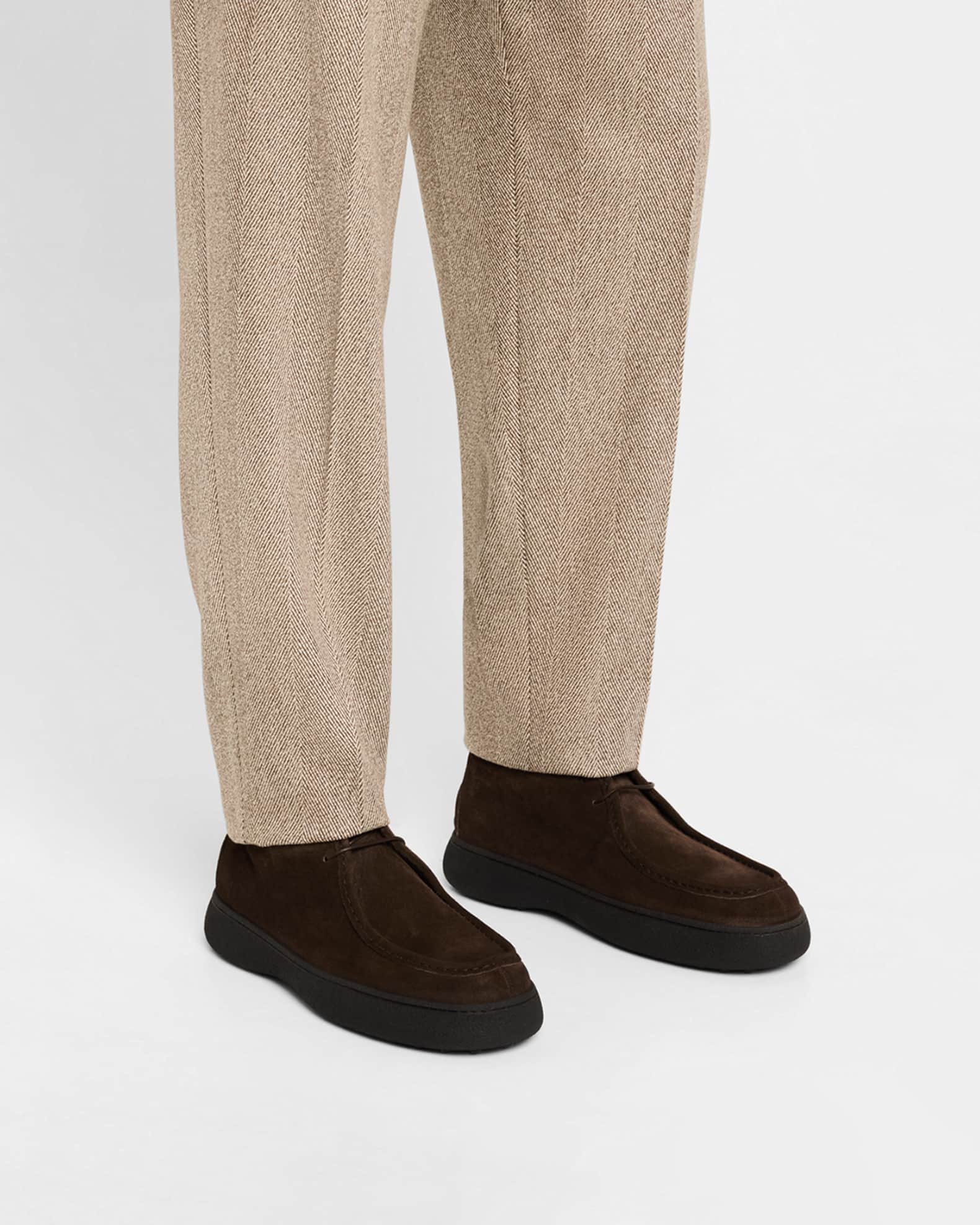 Men's Suede Pebble-Sole Ankle Boots 1