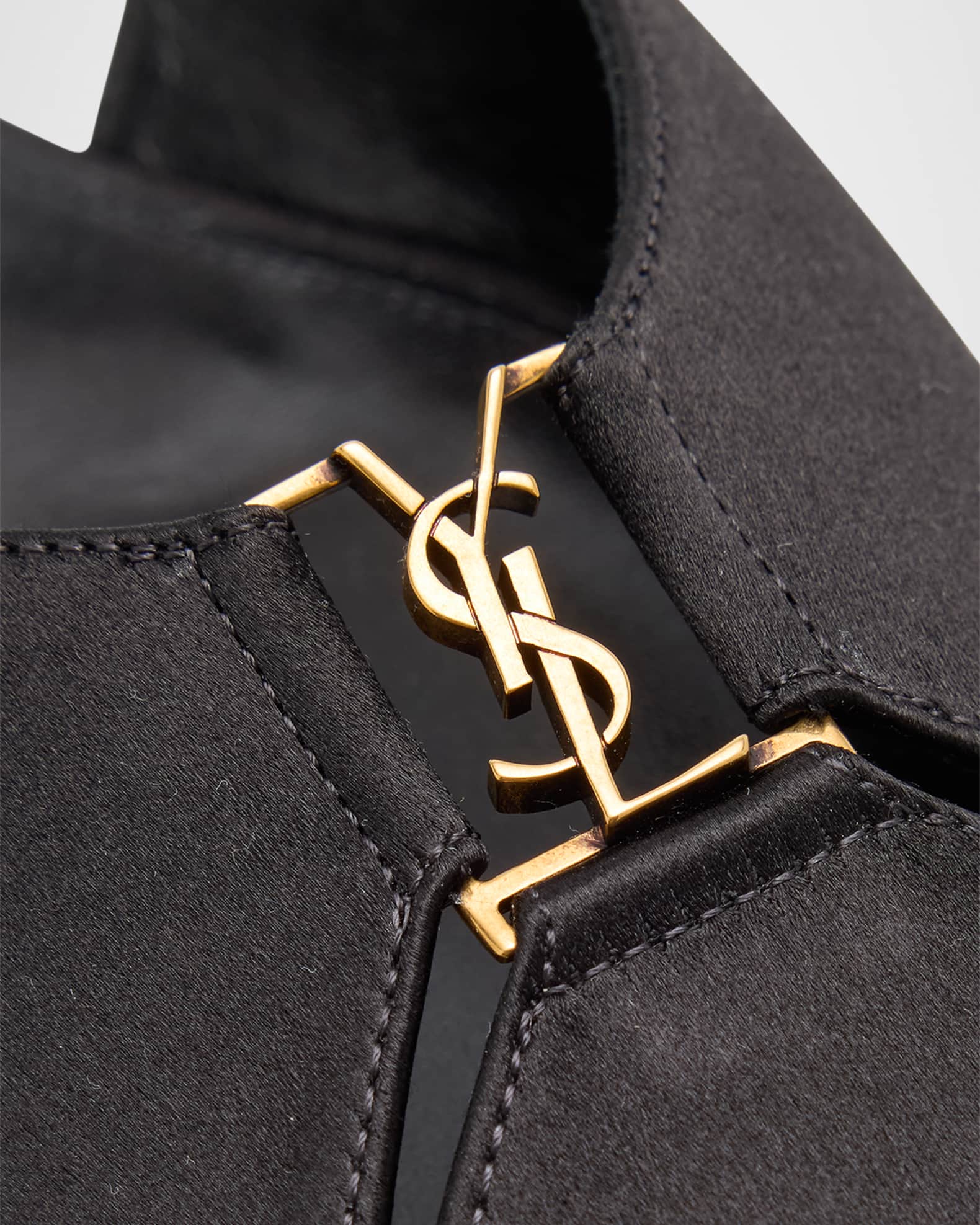 Saint Laurent Babylone Satin Slingback Ballerina Flats