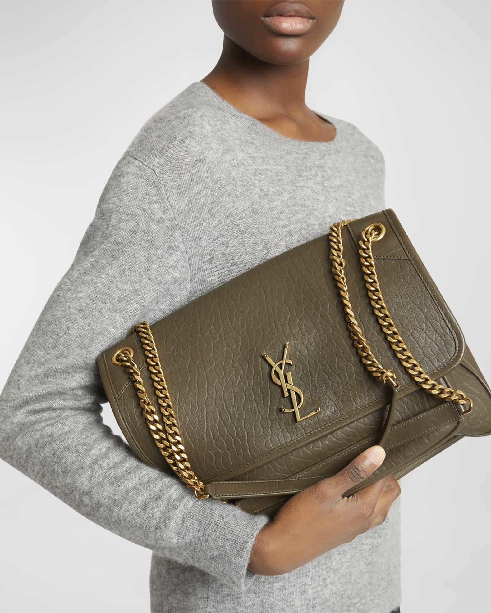 Saint Laurent Niki Large YSL Crossbody Bag in Lambskin Leather Neiman Marcus