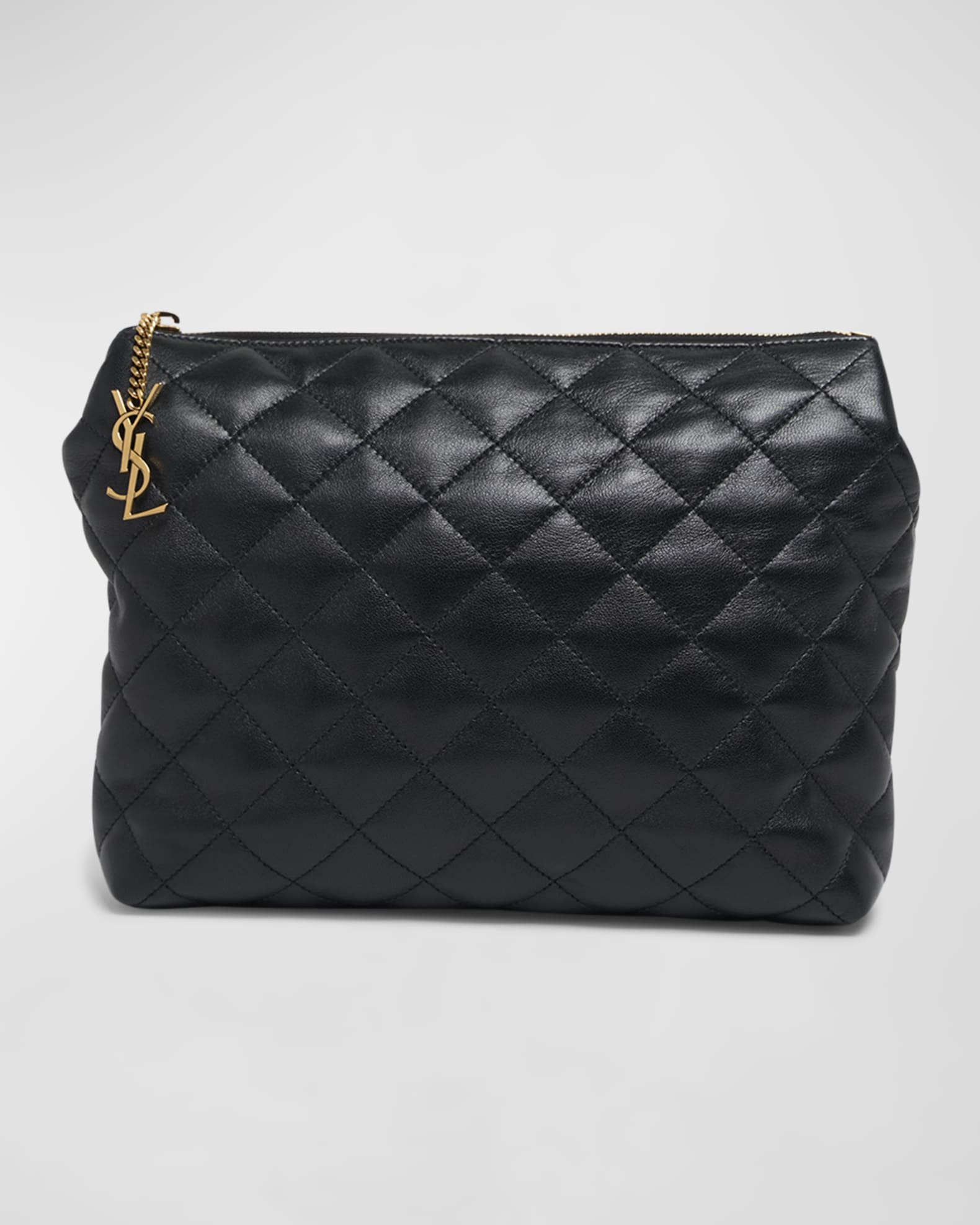 Large Cosmetic Pouch in Lambskin Leather 0
