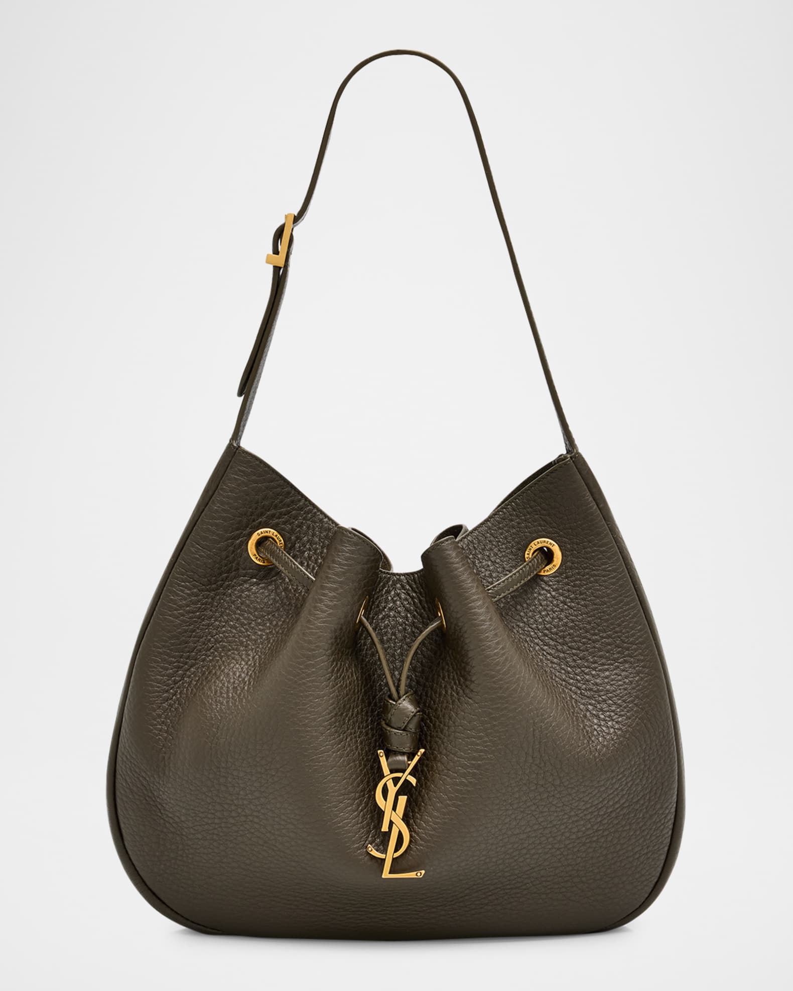 Paris VII Small YSL Hobo Bag in Grained Deer Leather  0