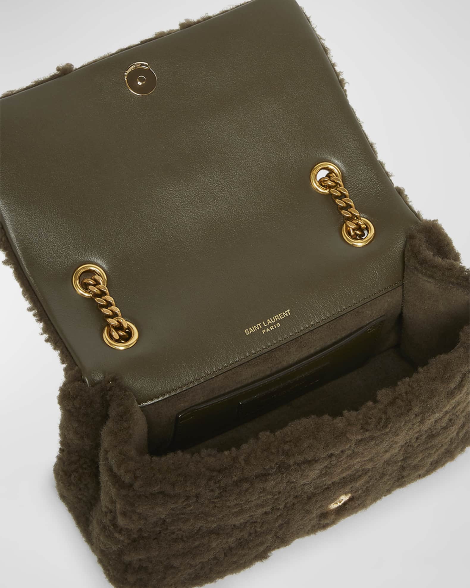 Saint Laurent Jamie Small YSL Shoulder Bag in Lamb Shearling