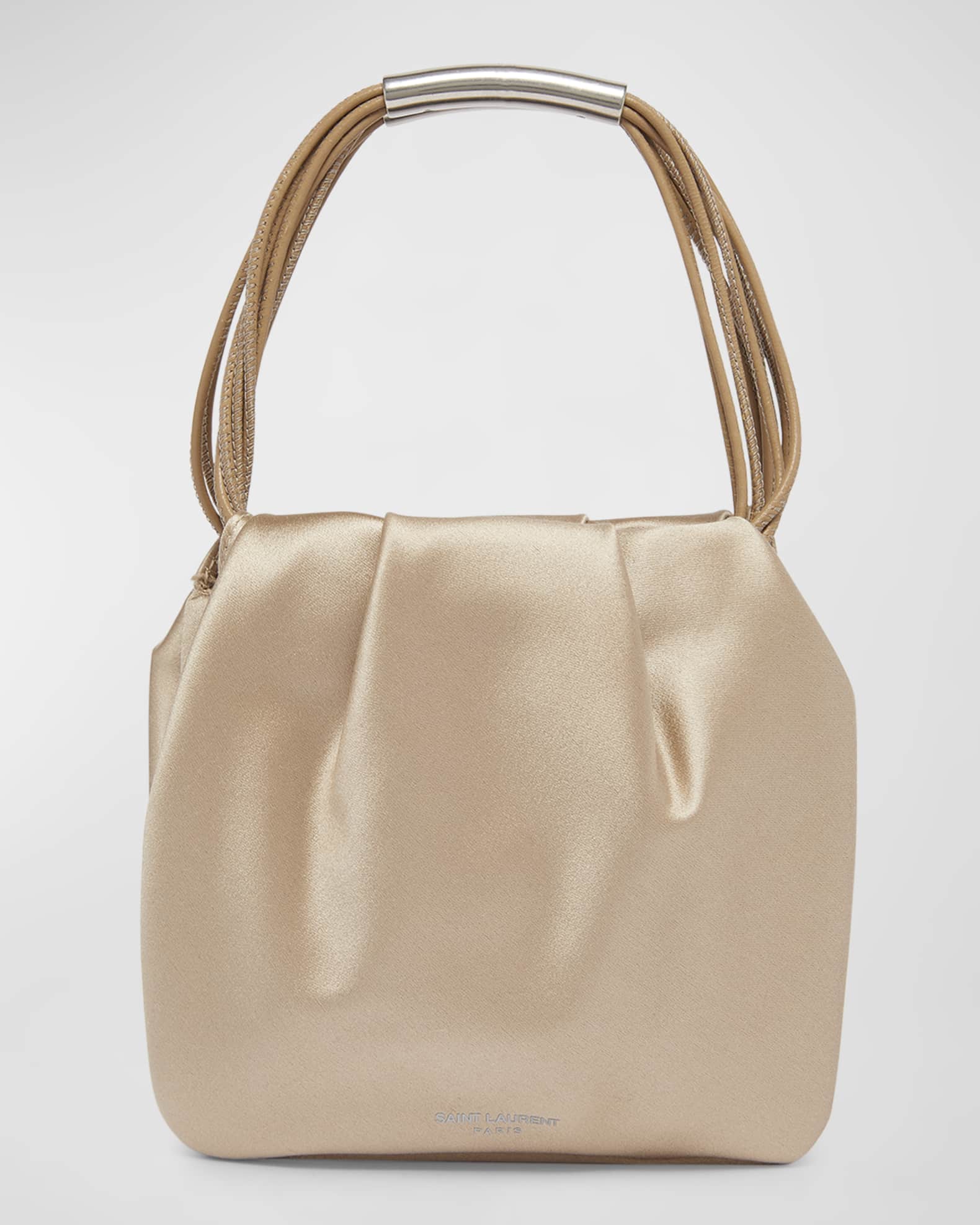 Saint Laurent Mini Pochon Satin Top Handle Bag Neiman Marcus
