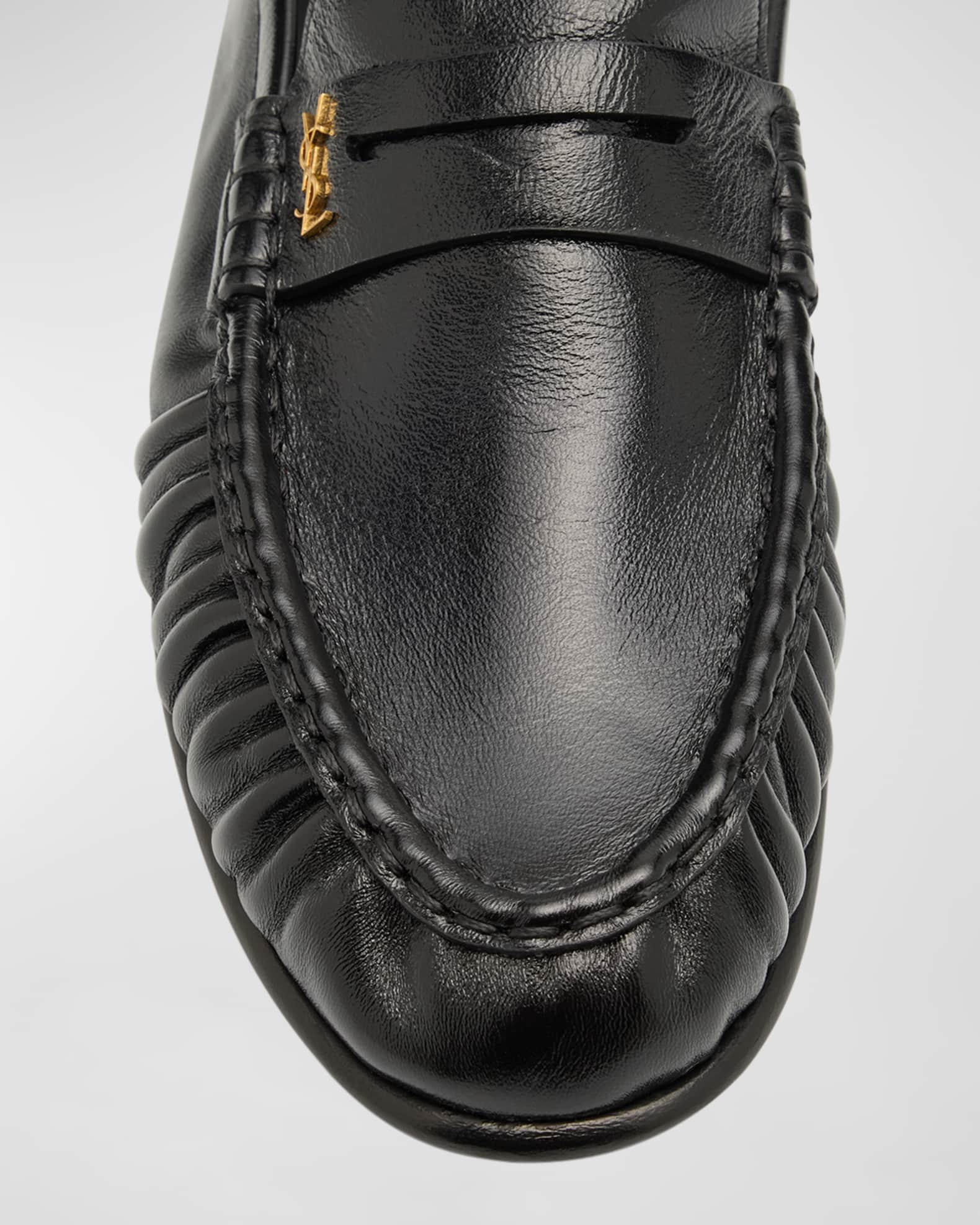 逸品【Saint Laurent】『Le Loafer』レザー ロゴ入りローファー Saint Laurent Le Loafer ローファー | ブラック | FARFETCH JP