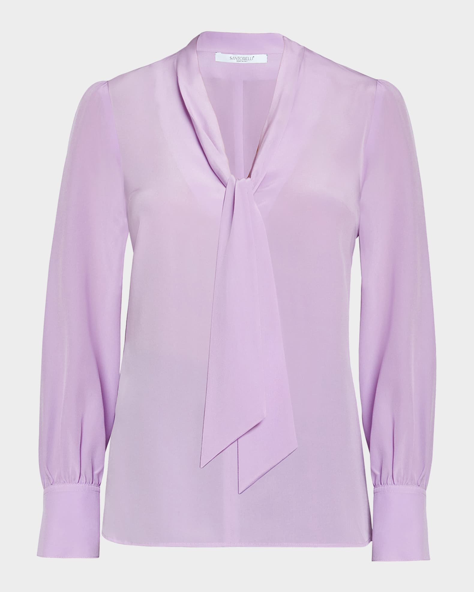 Francis Tie-Neck Crepe De Chine Blouse 0