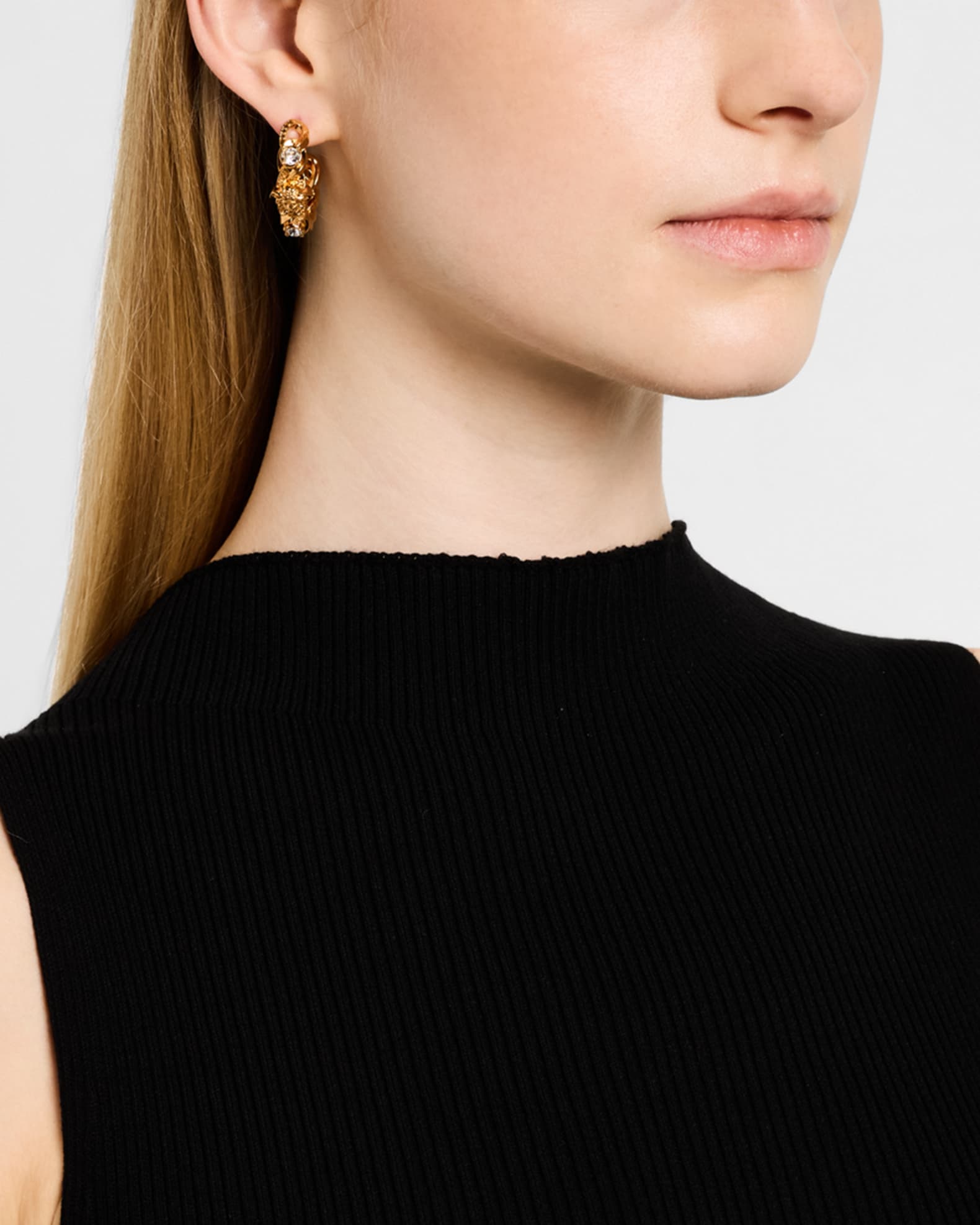 Versace Medusa Greca Chain Hoop Earrings | Neiman Marcus