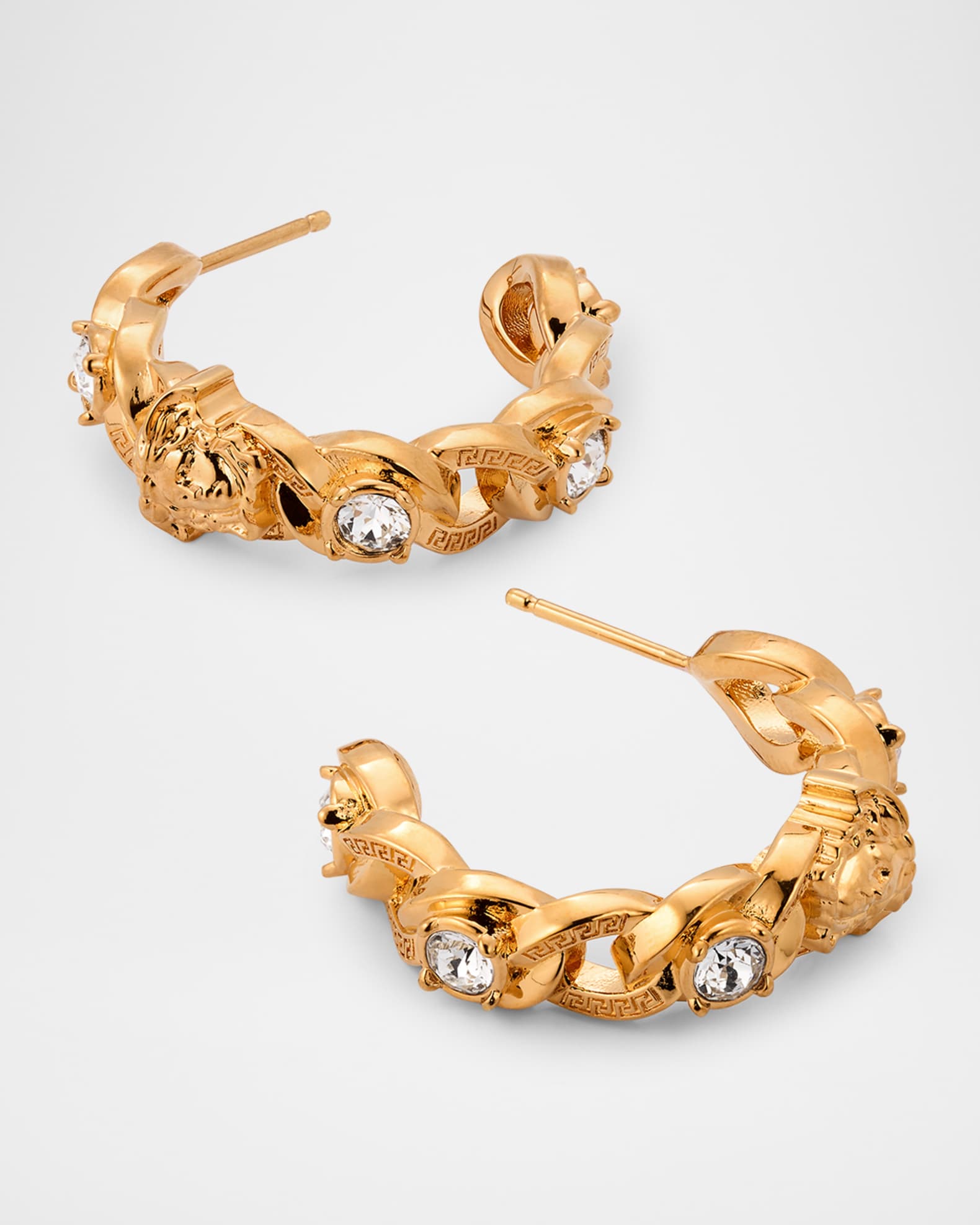 VERSACE｜JEWERLY (LA MEDUSA GRECA HOOP EARRINGS (DG2I135 La Medusa Hoop Earrings Gold | VERSACE US