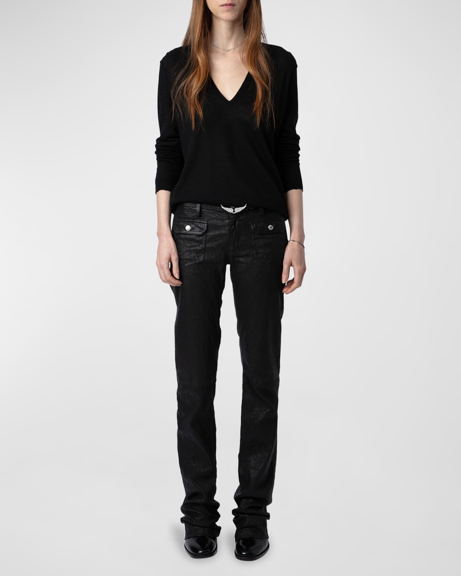 Zadig & Voltaire Rivy Cashmere V-Neck Sweater | Neiman Marcus