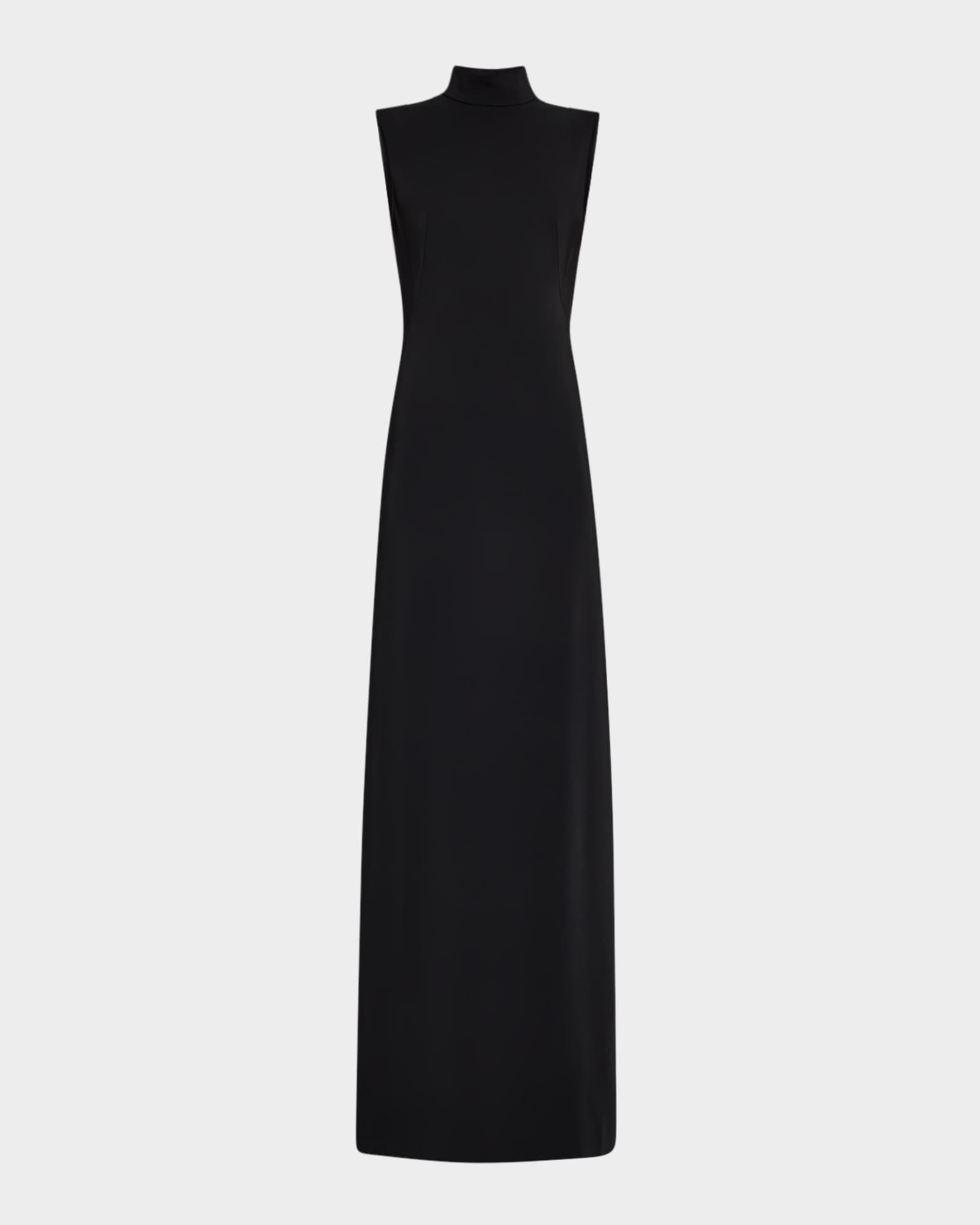 Alberta Ferretti Mock-Neck Sleeveless Stretch Viscose Cady