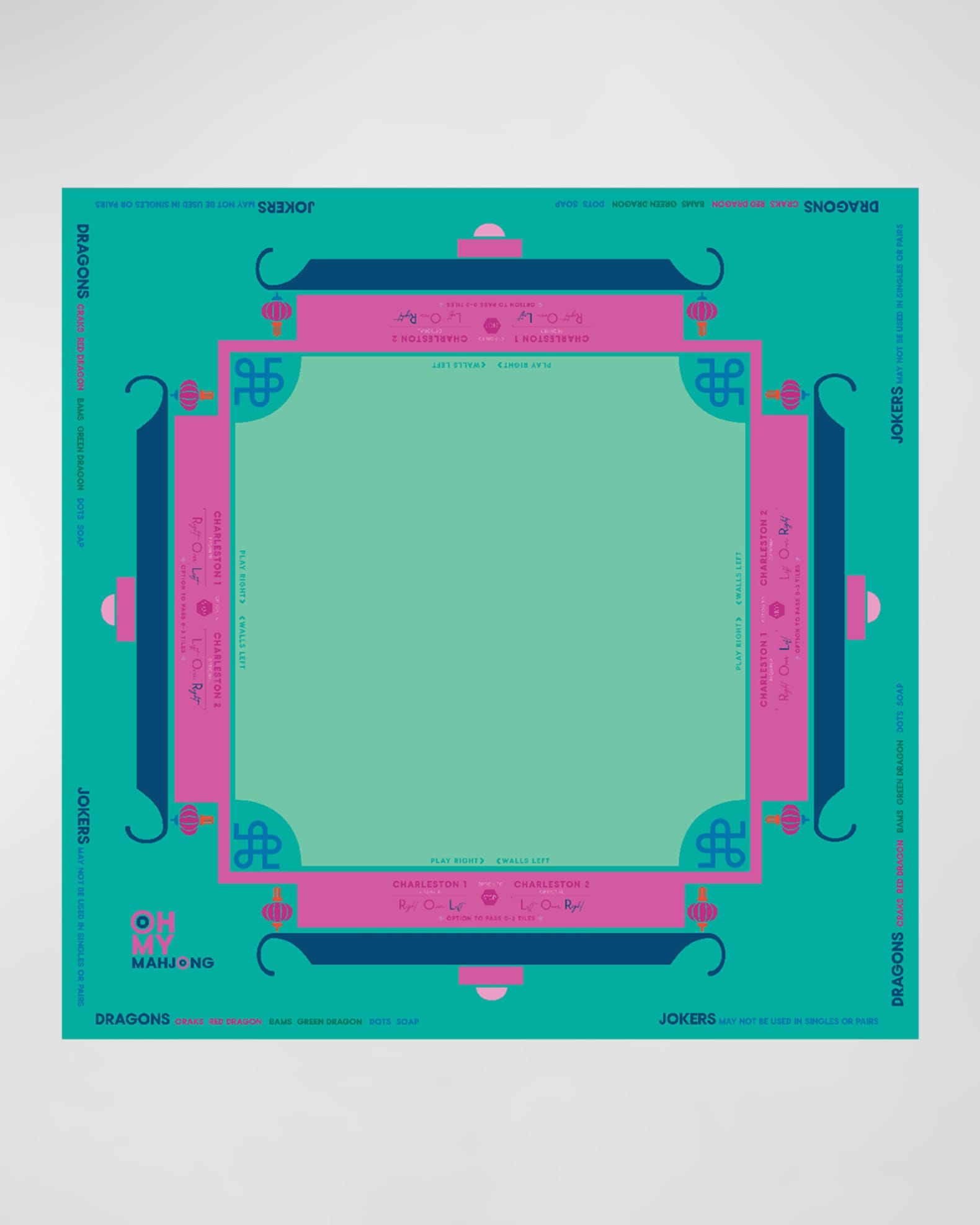 OH MY MAHJONG Shangri-La Neoprene Mahjong Mat | Neiman Marcus