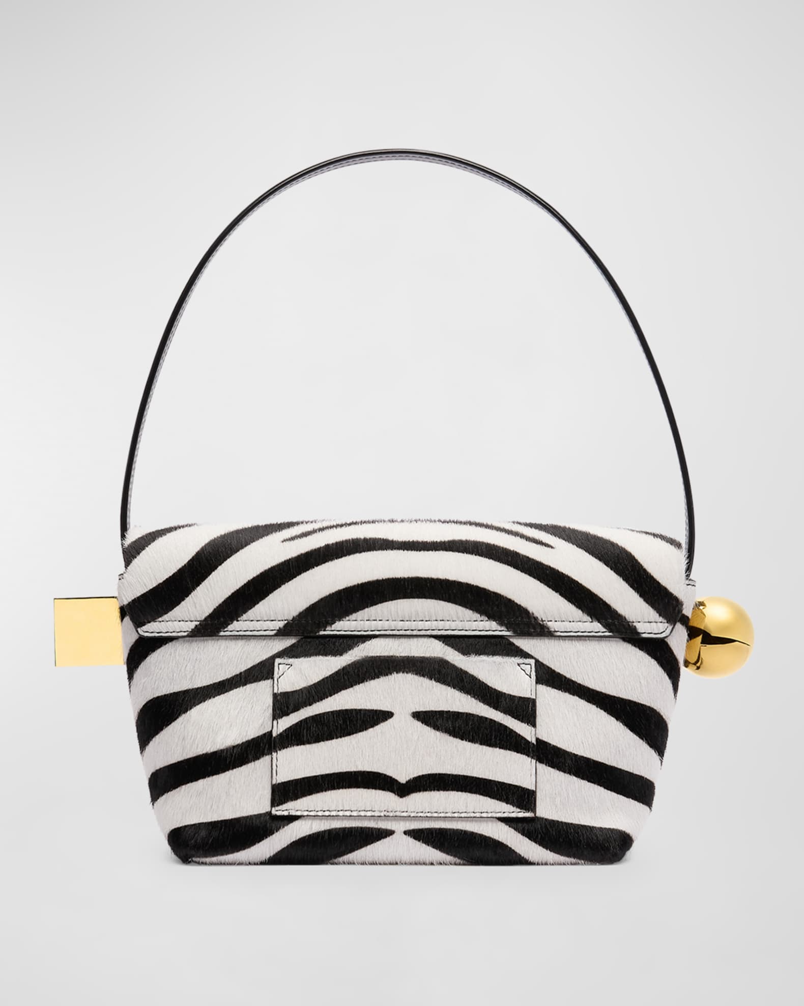 Jacquemus Le Rond Carre Zebra Printed Leather Shoulder Bag Neiman Marcus