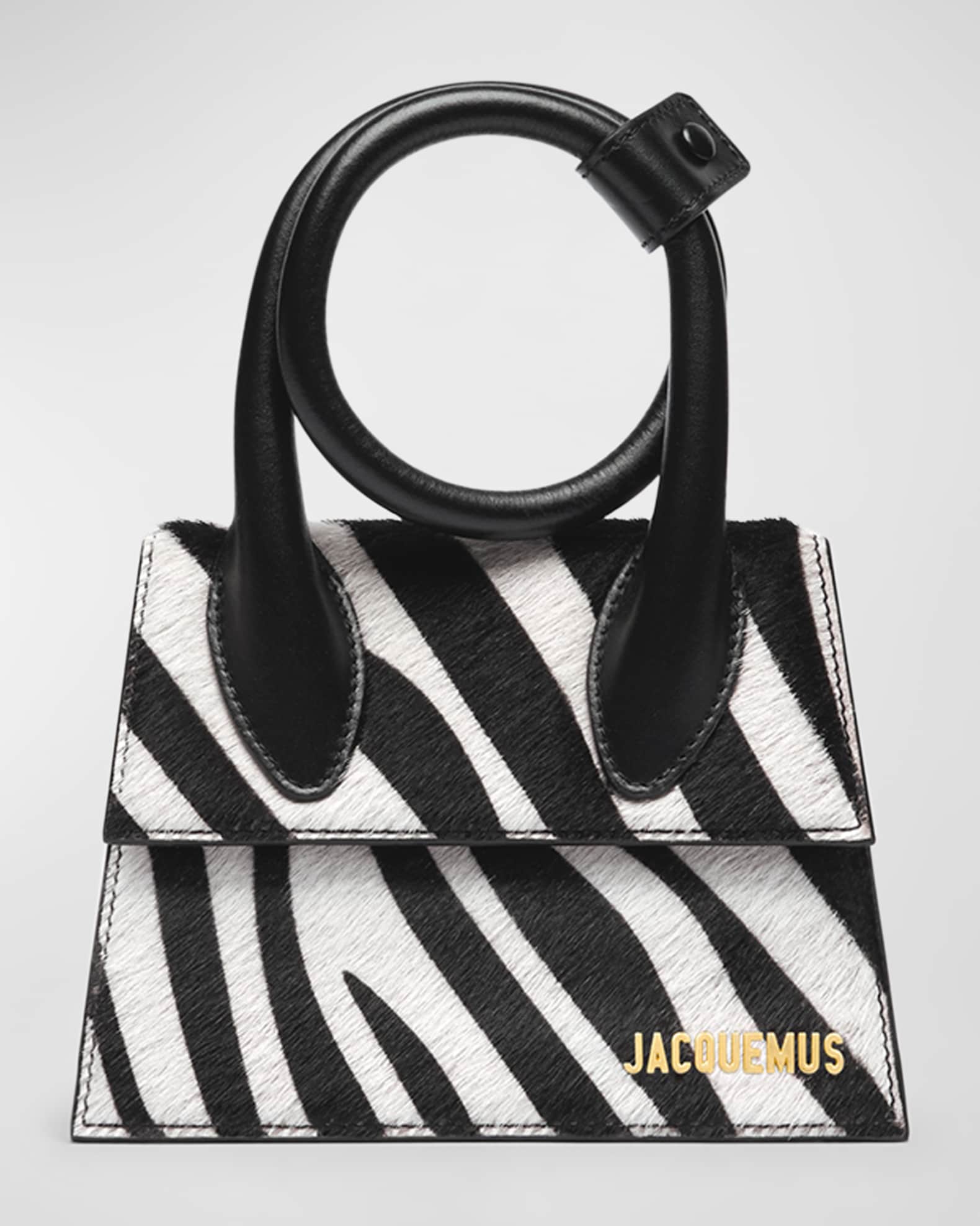 Jacquemus Le Chiquito Noeud Zebra Printed Leather Top-Handle