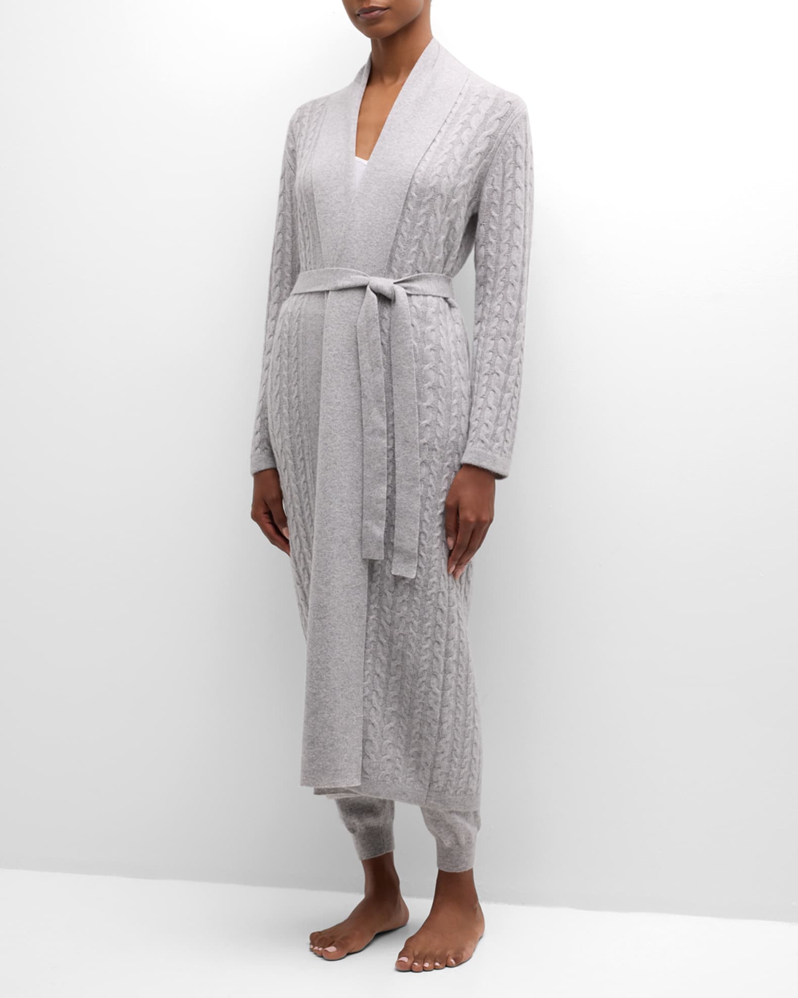 Cashmere Cable-Knit Robe 1