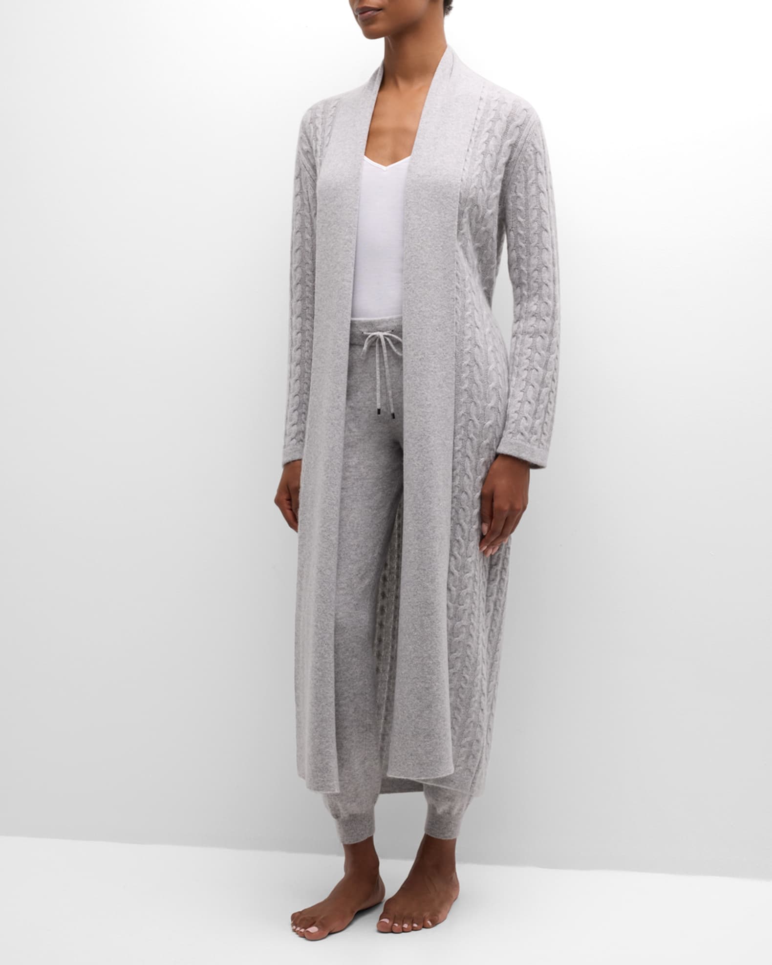 Cashmere Cable-Knit Robe