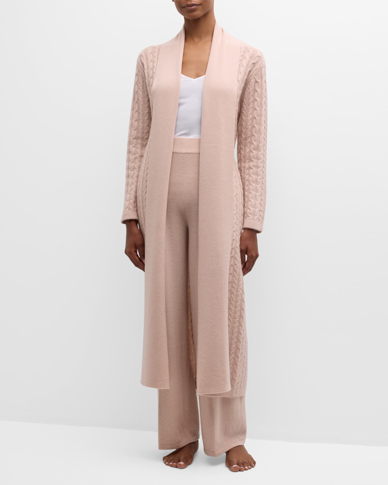 Cashmere Cable Knit Robe
