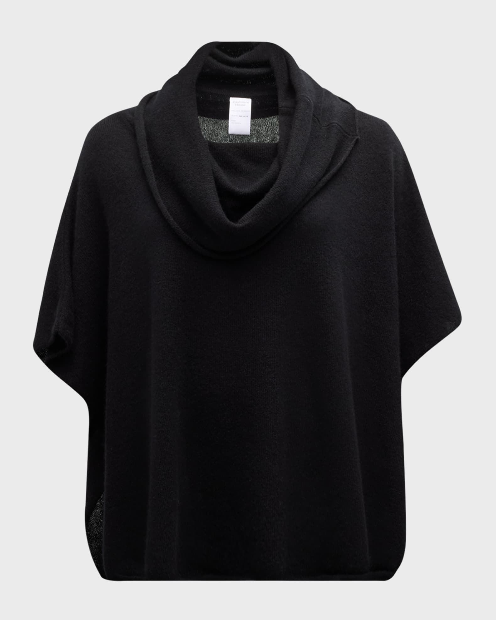 Neiman Marcus Cashmere Cowl Neck Tunic Black