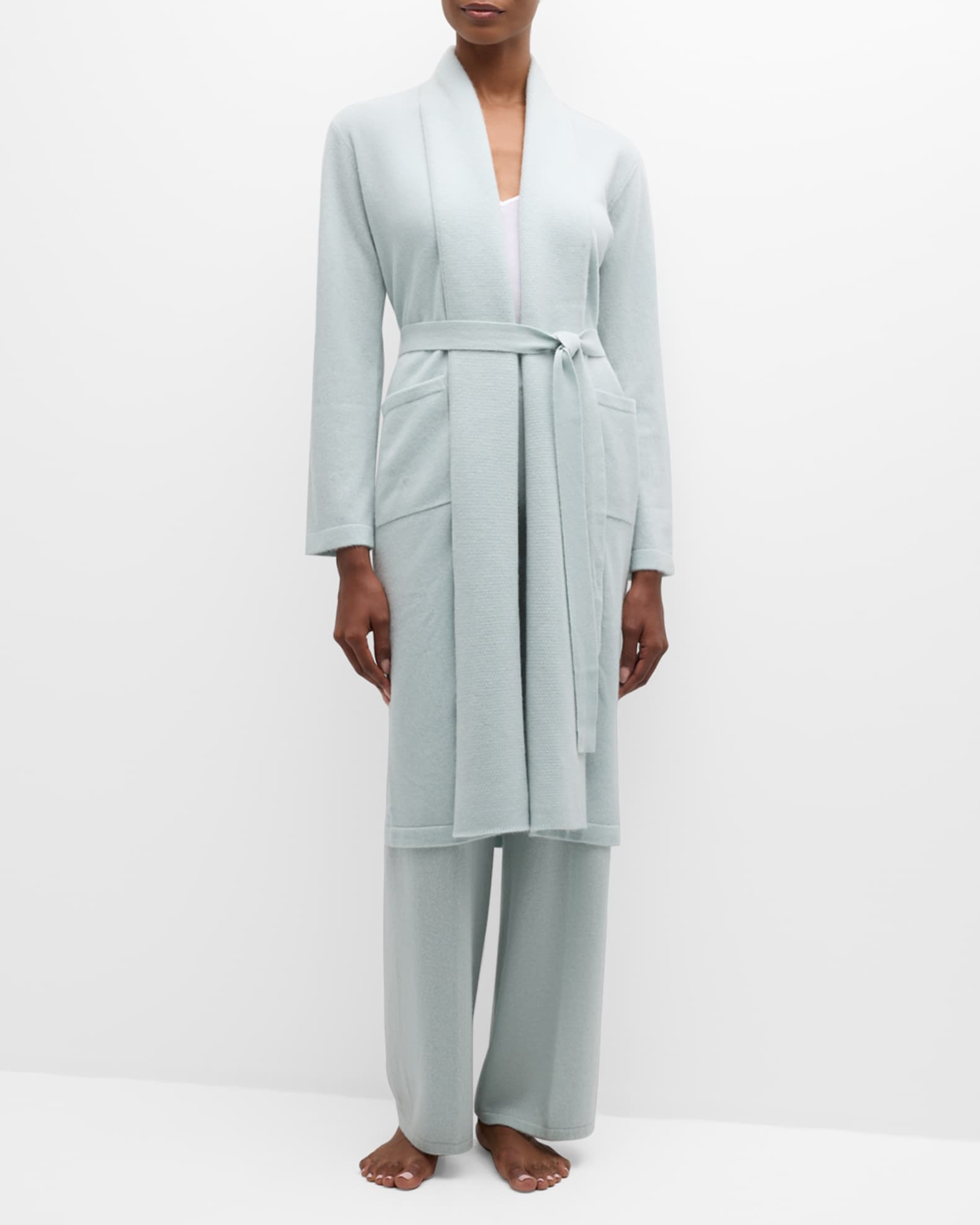 Cashmere Shawl-Collar Robe 1