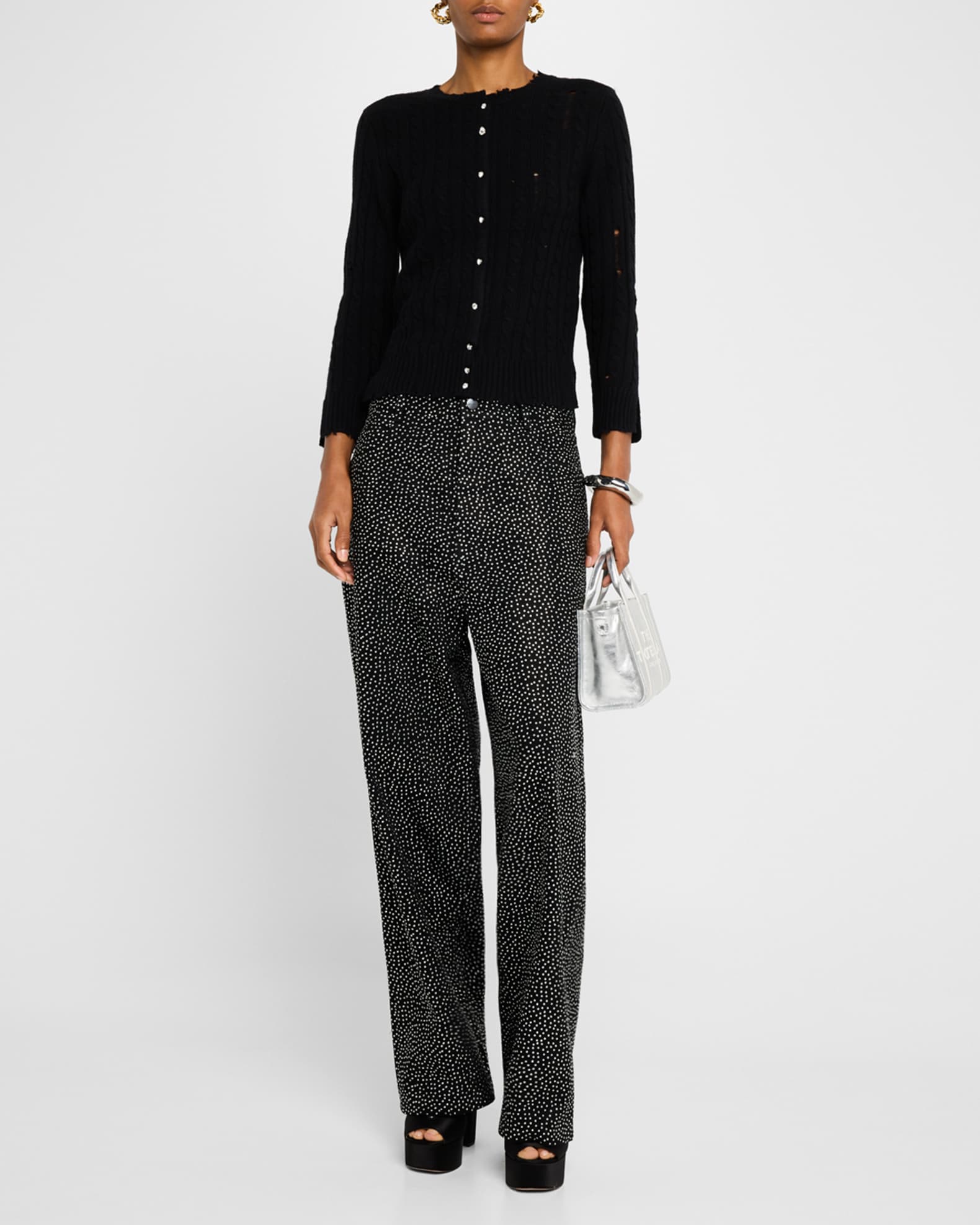 Shrunken Distressed Wool-Cashmere Cardigan 1