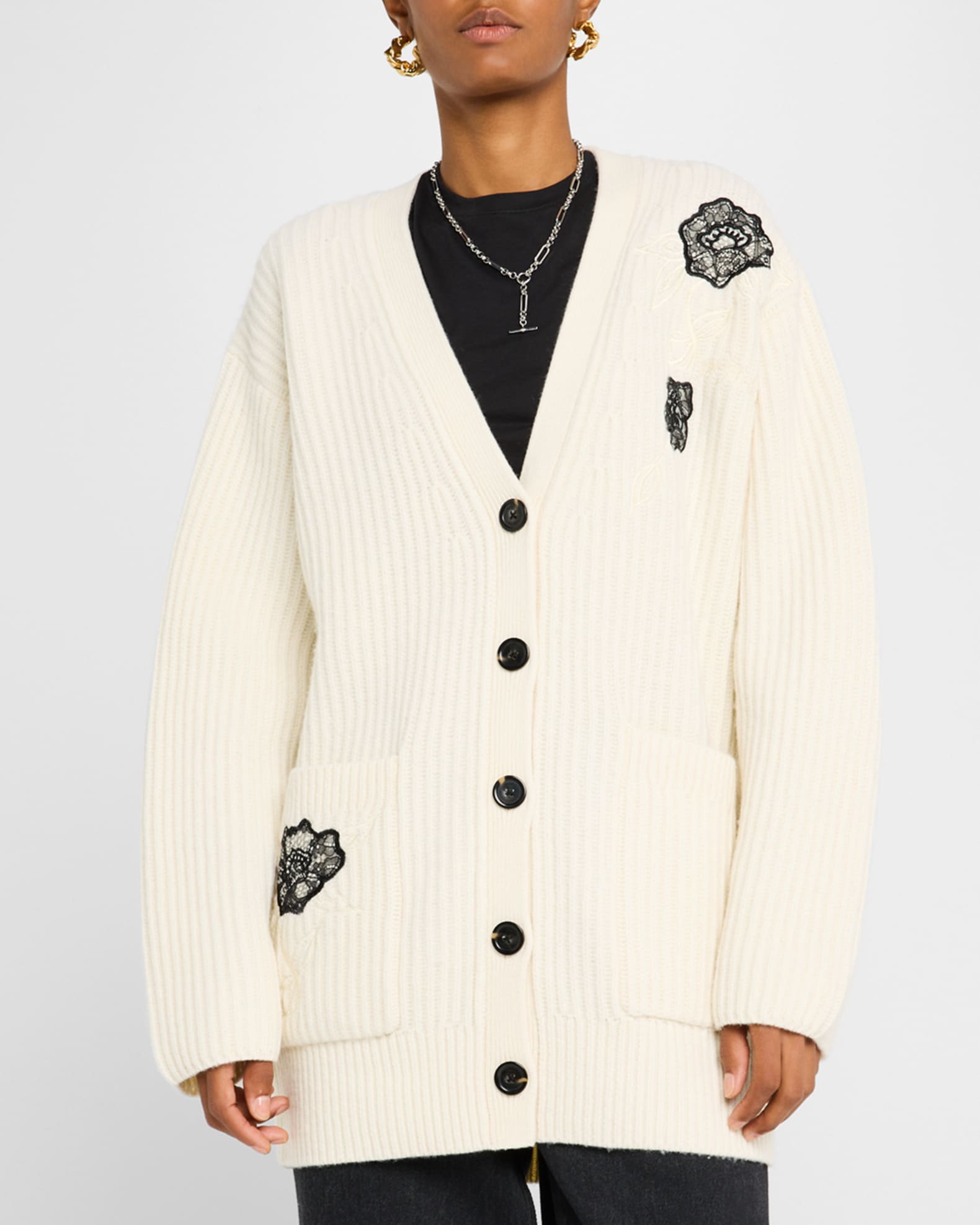 Marc Jacobs Lace Applique Cardigan | Neiman Marcus