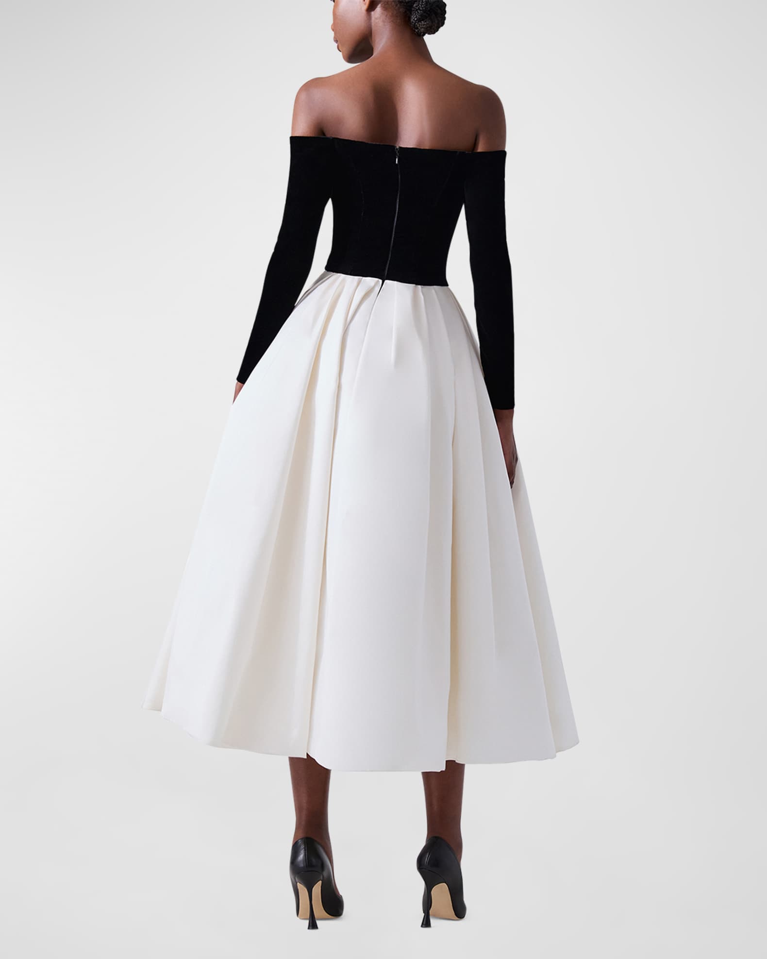 Long sleeve off the shoulder velvet dress shop