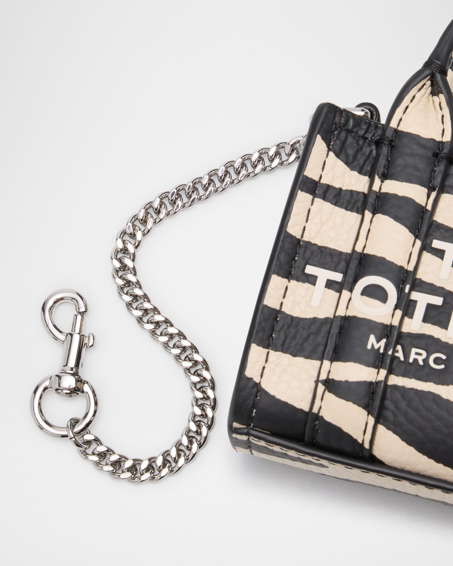 Marc Jacobs The Zebra Leather Nano Tote Charm | Neiman Marcus