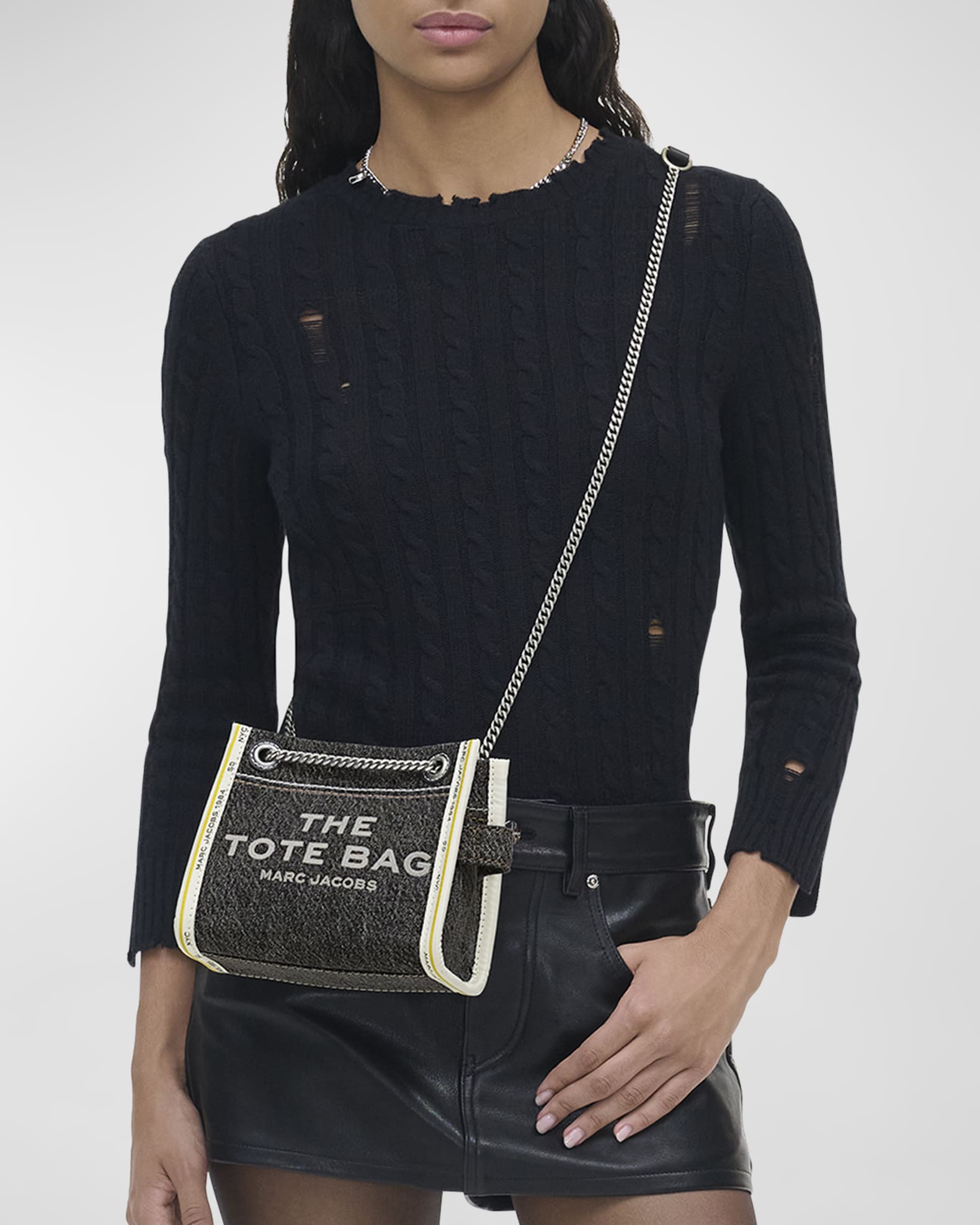 The Denim Chain Crossbody Tote Bag
