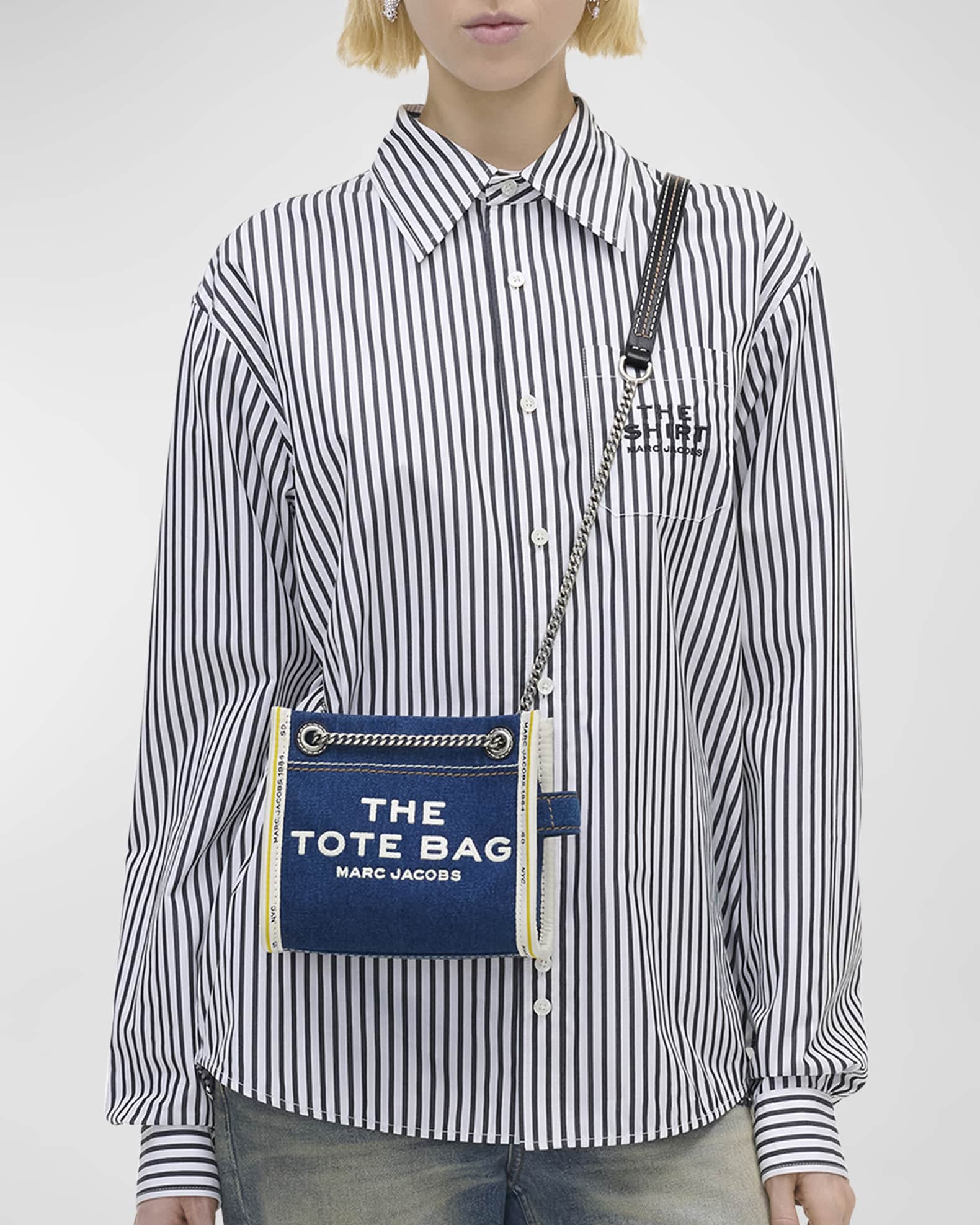 The Denim Chain Crossbody Tote Bag 1