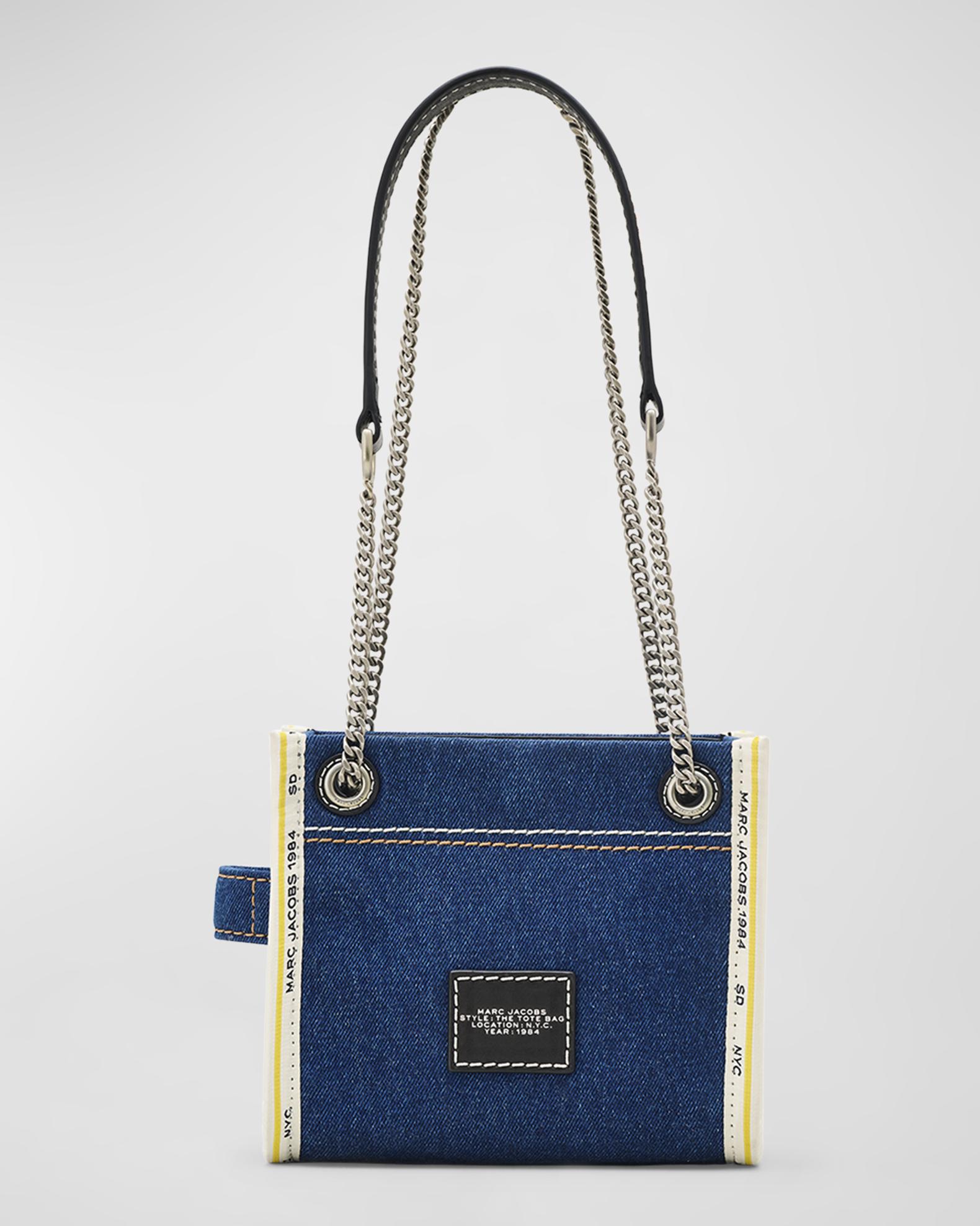 The Denim Chain Crossbody Tote Bag | Neiman Marcus