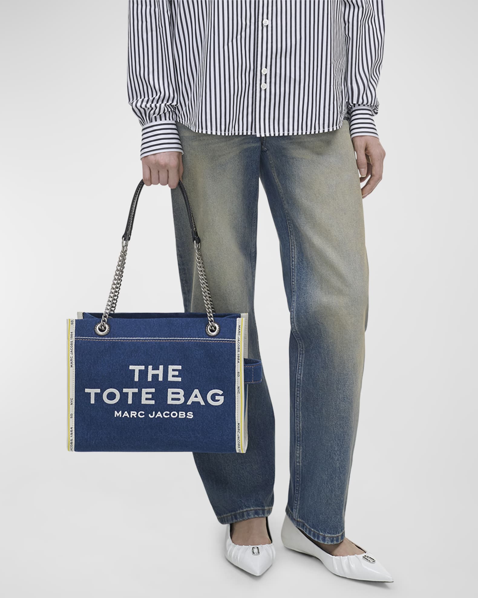 The Denim Chain Medium Tote Bag 1
