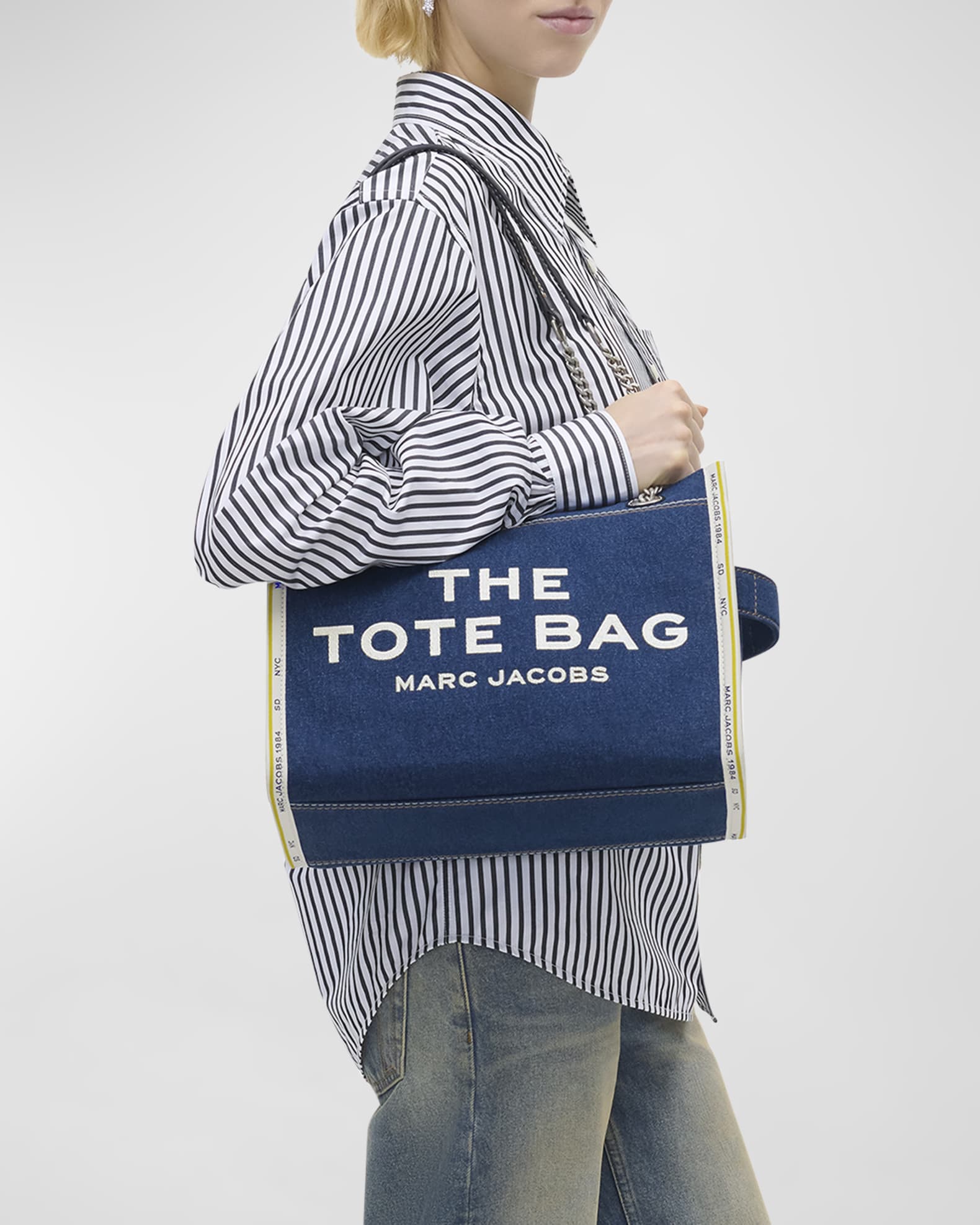 Marc Jacobs The Denim Chain Medium Tote Bag | Neiman Marcus