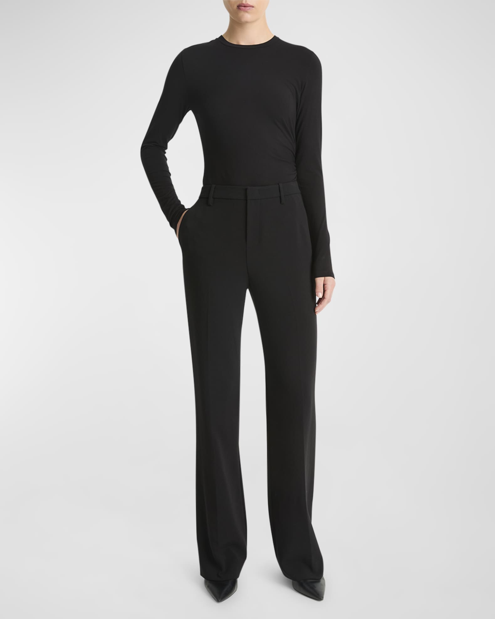 Mid-Rise Tailored Flare Pants 1