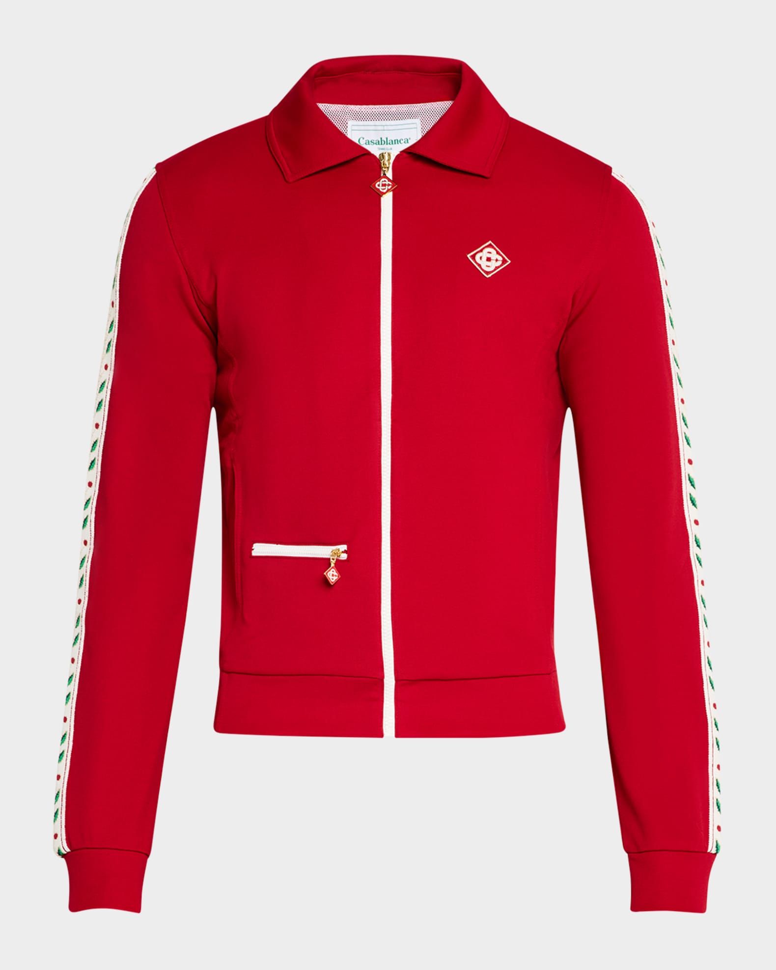 Casablanca Men s Laurel Tricot Track Jacket Red Men s M Coats Jackets Outerwear Athletic Track Jackets