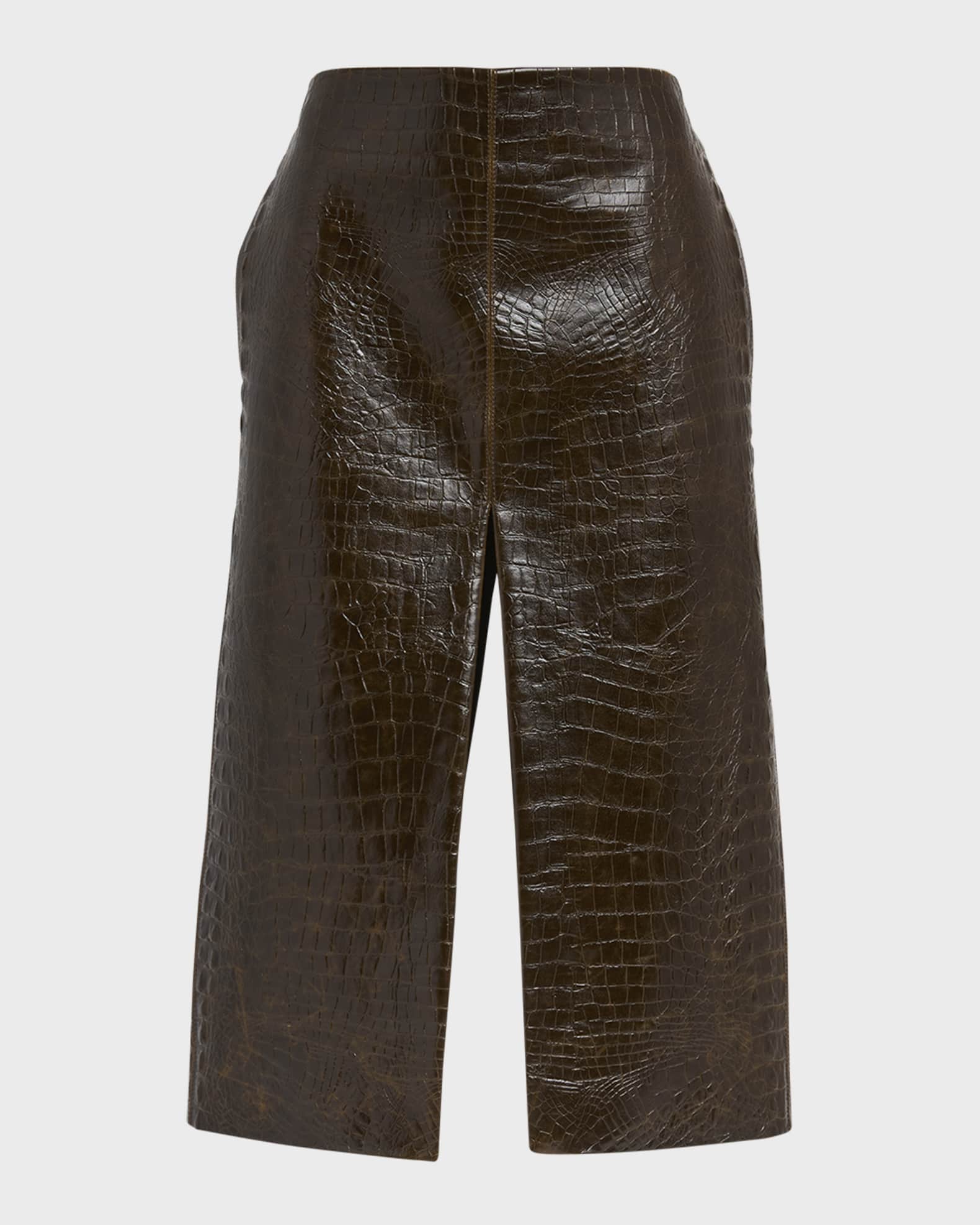 Embossed leather midi skirt outlet