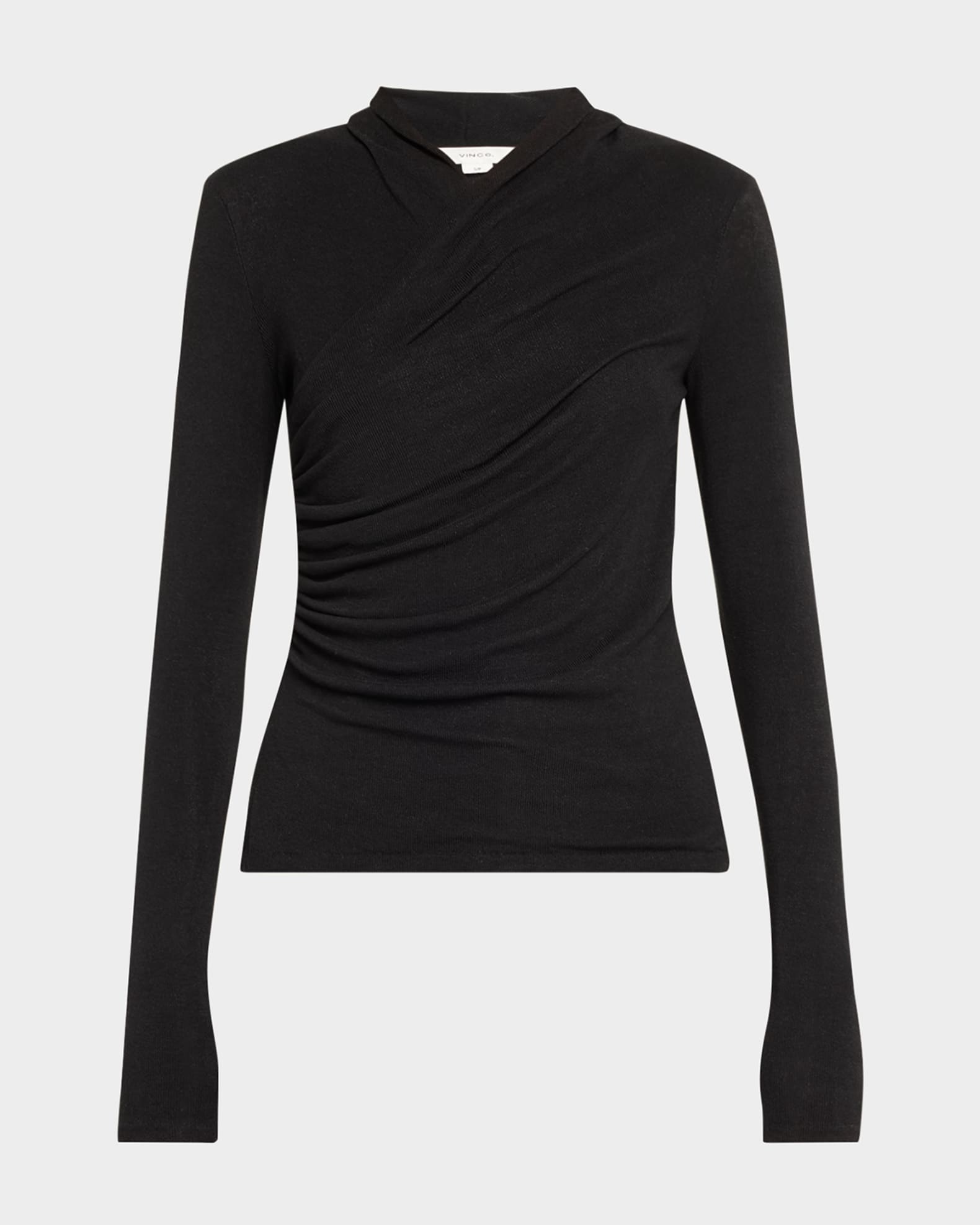 Long-Sleeve Faux-Wrap Top 0