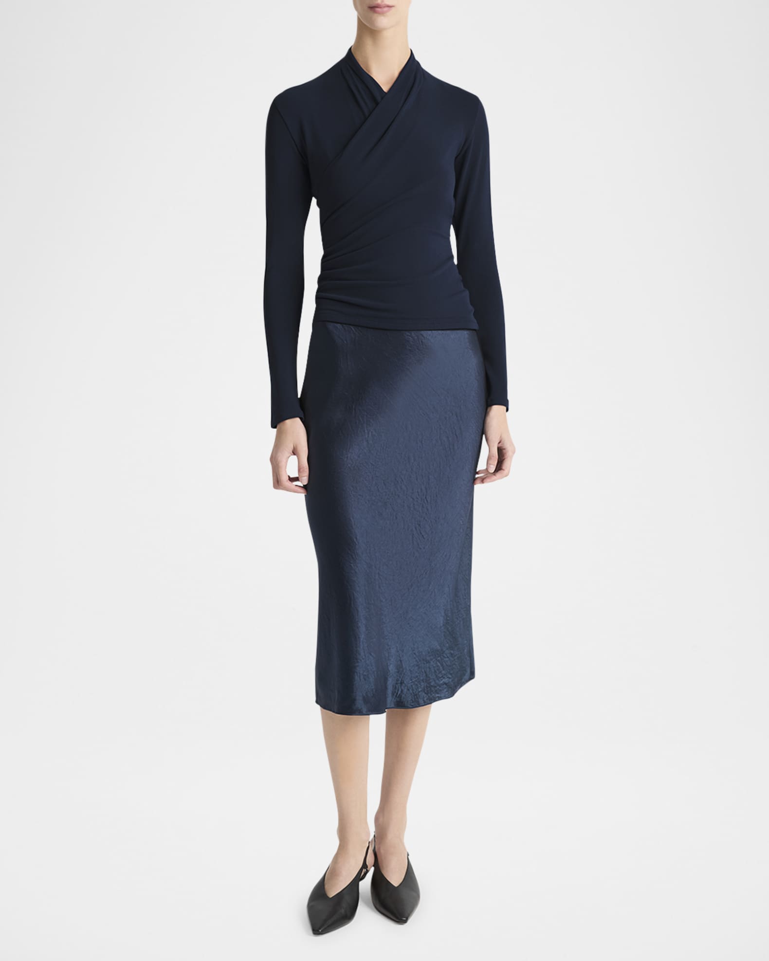 Long-Sleeve Faux-Wrap Top 1