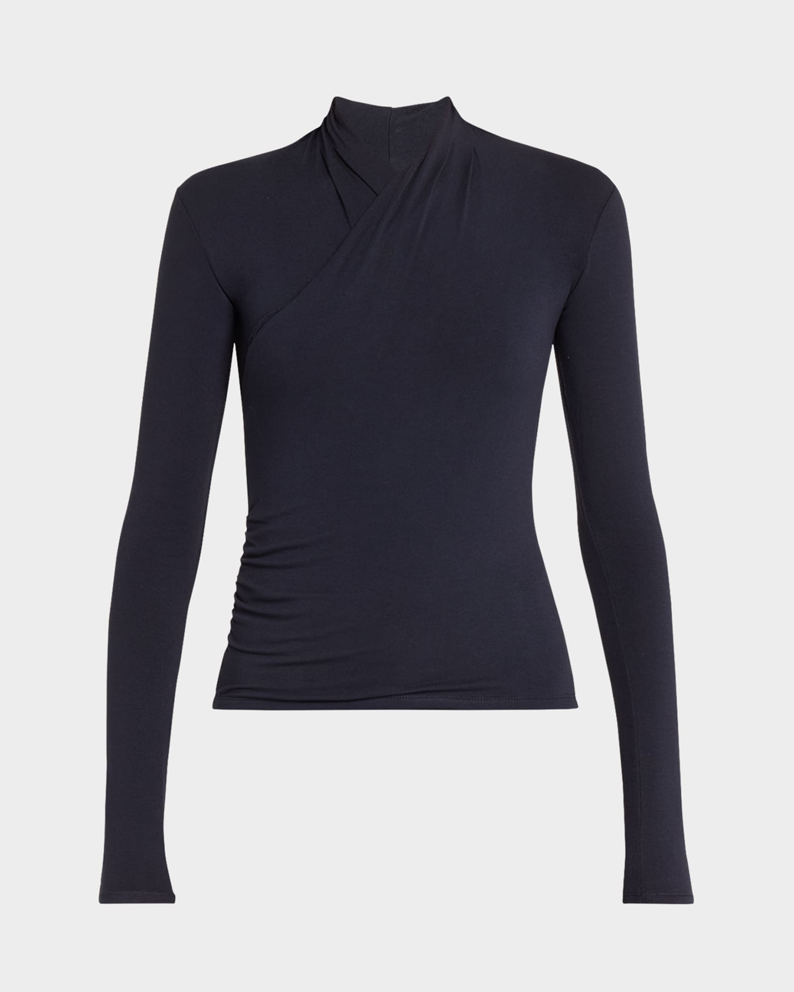 Long-Sleeve Faux-Wrap Top 0