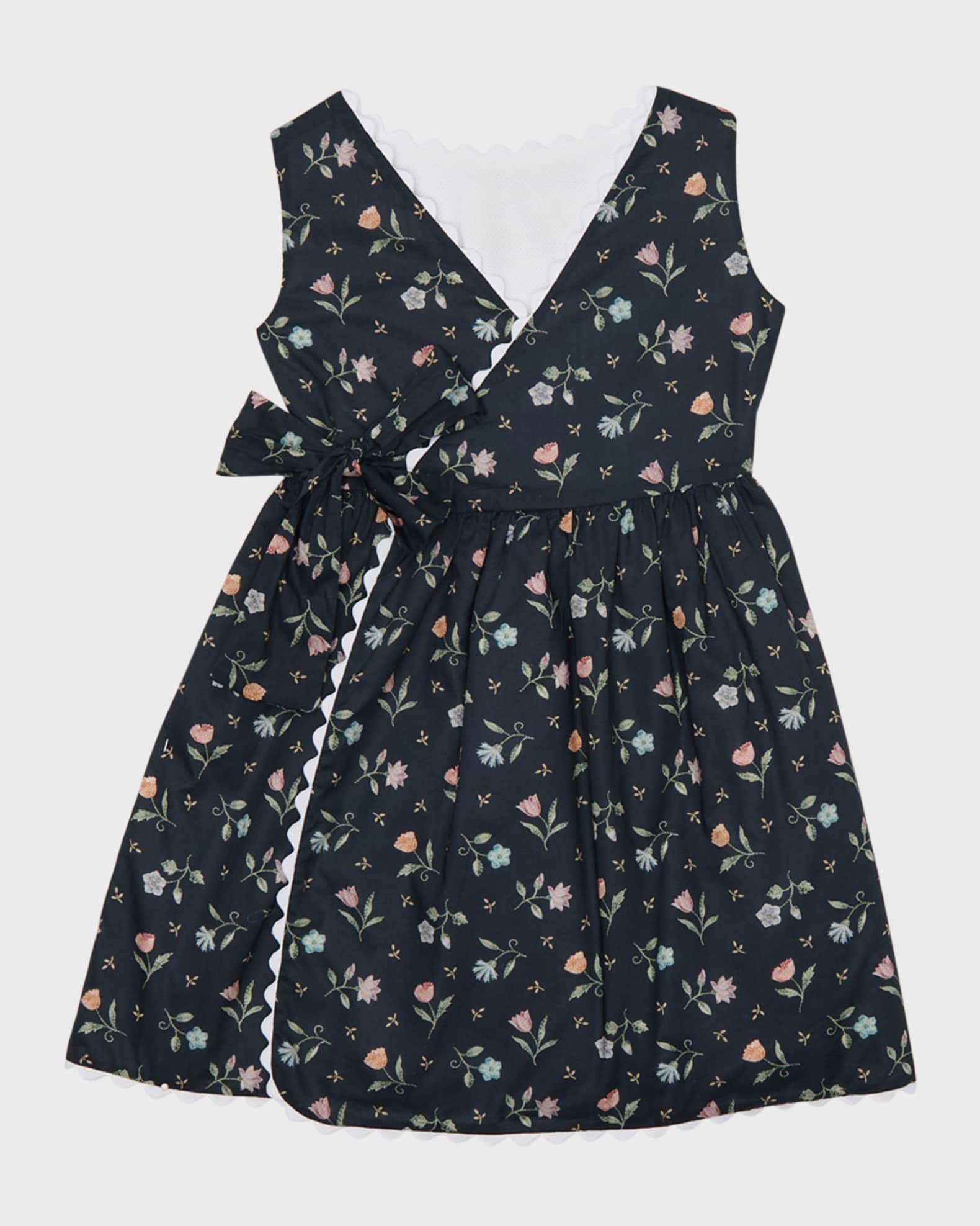 Girl's Annabelle Floral-Print Wrap Dress, Size 2-6 1