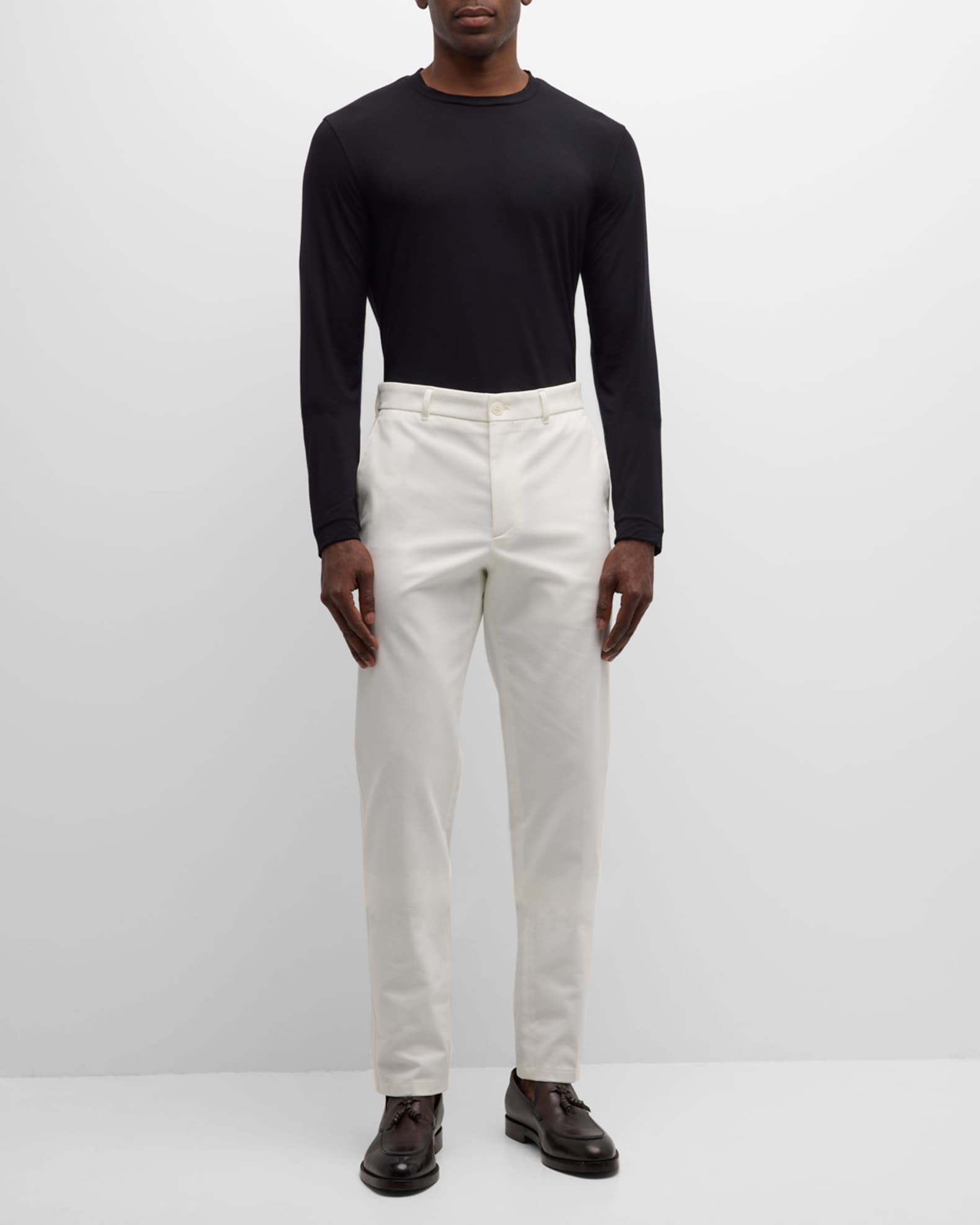 Giorgio Armani Men's Gabardine Diagonal Weave Trousers | Neiman Marcus