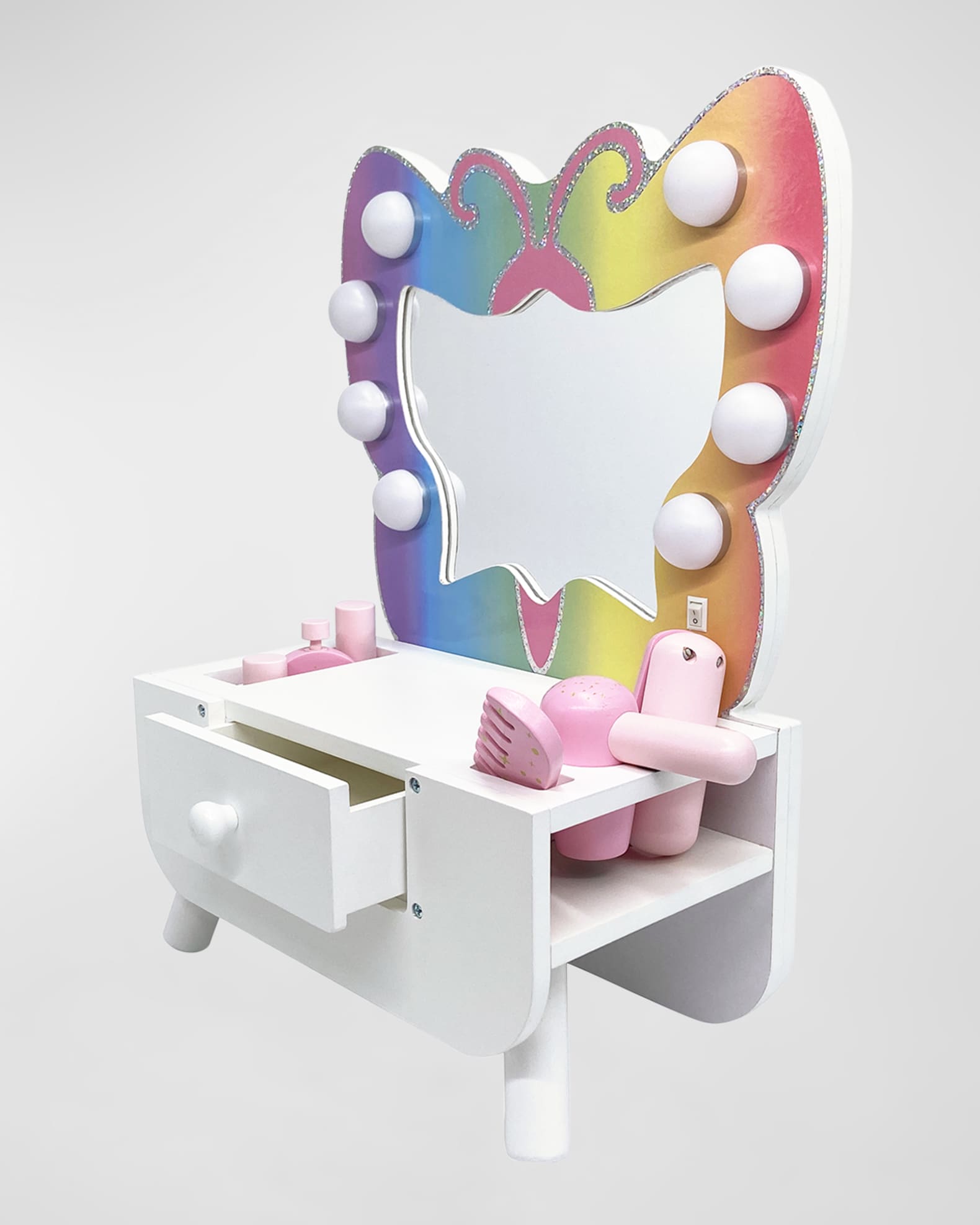 Butterfly-Shaped Tabletop Vanity W/ LED Lights 1
