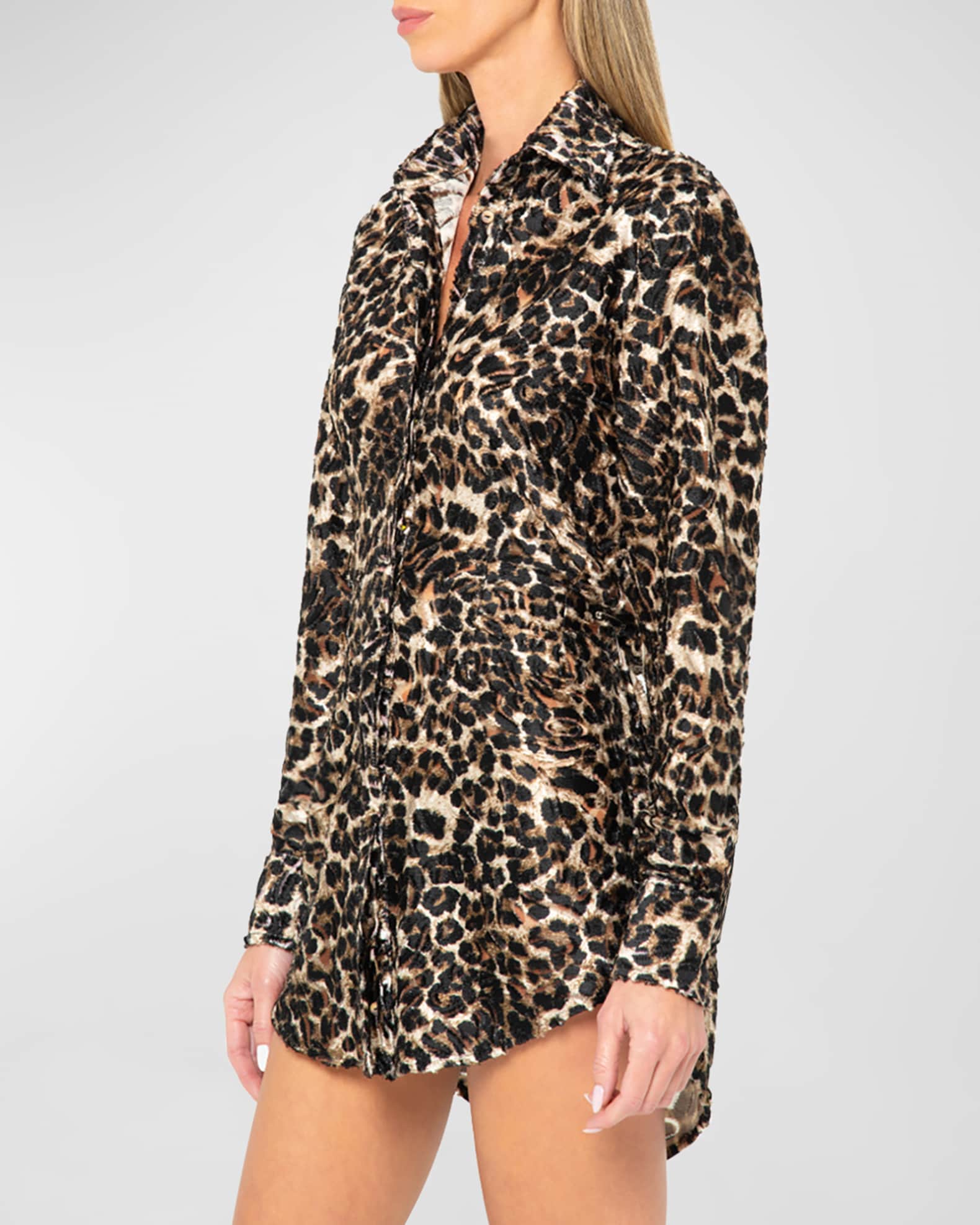 Cheetah Althea Mini Shirtdress 1