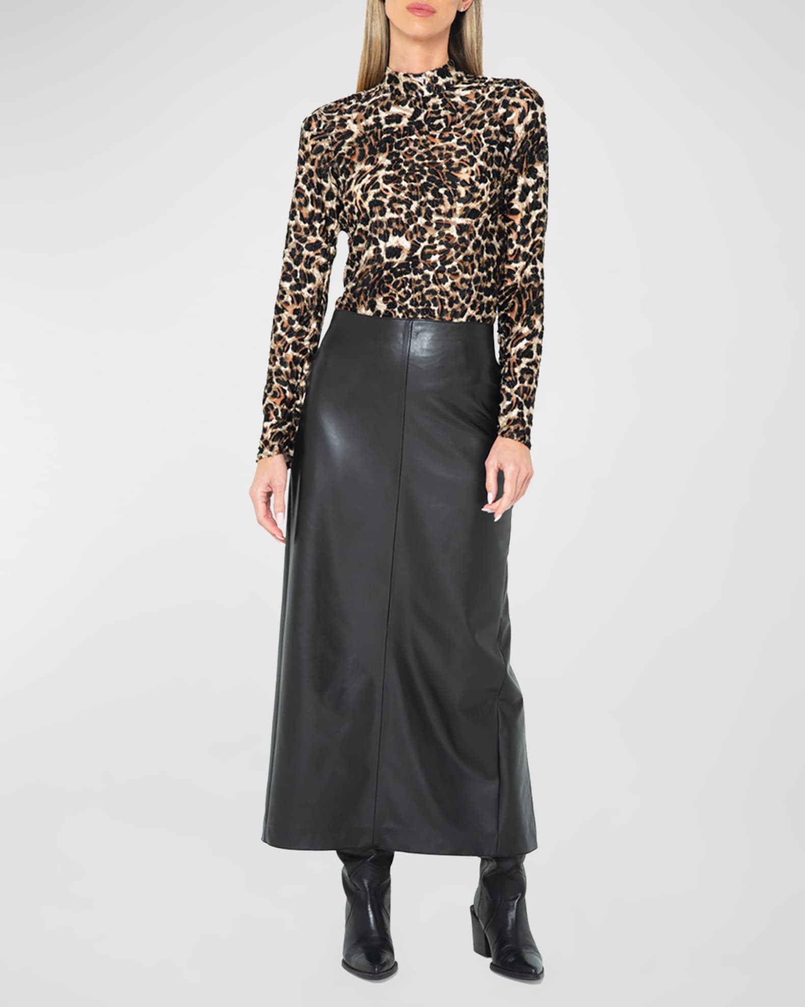 Cheetah Lyra Mock-Neck Top 1