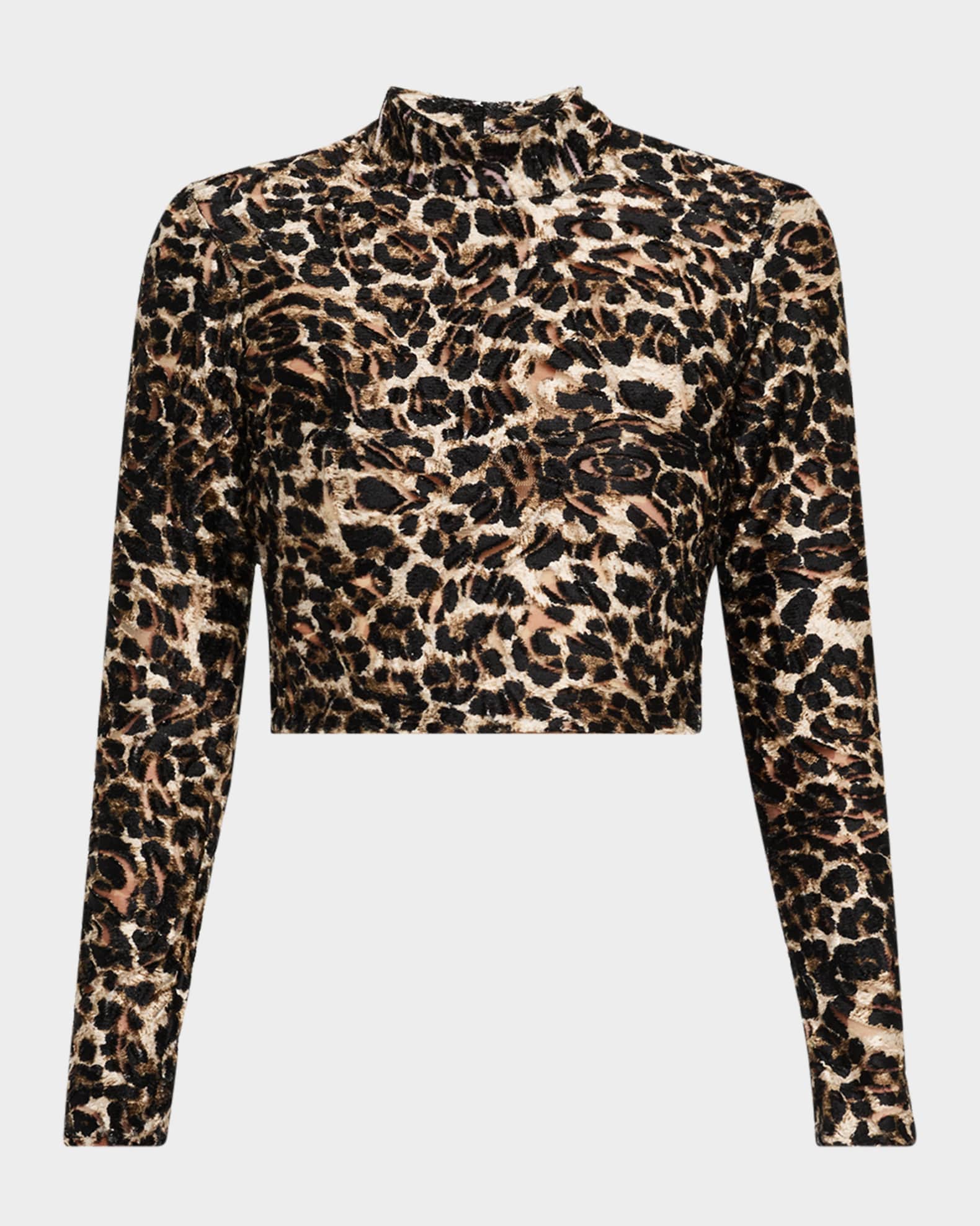 Cheetah Lyra Mock-Neck Top 0