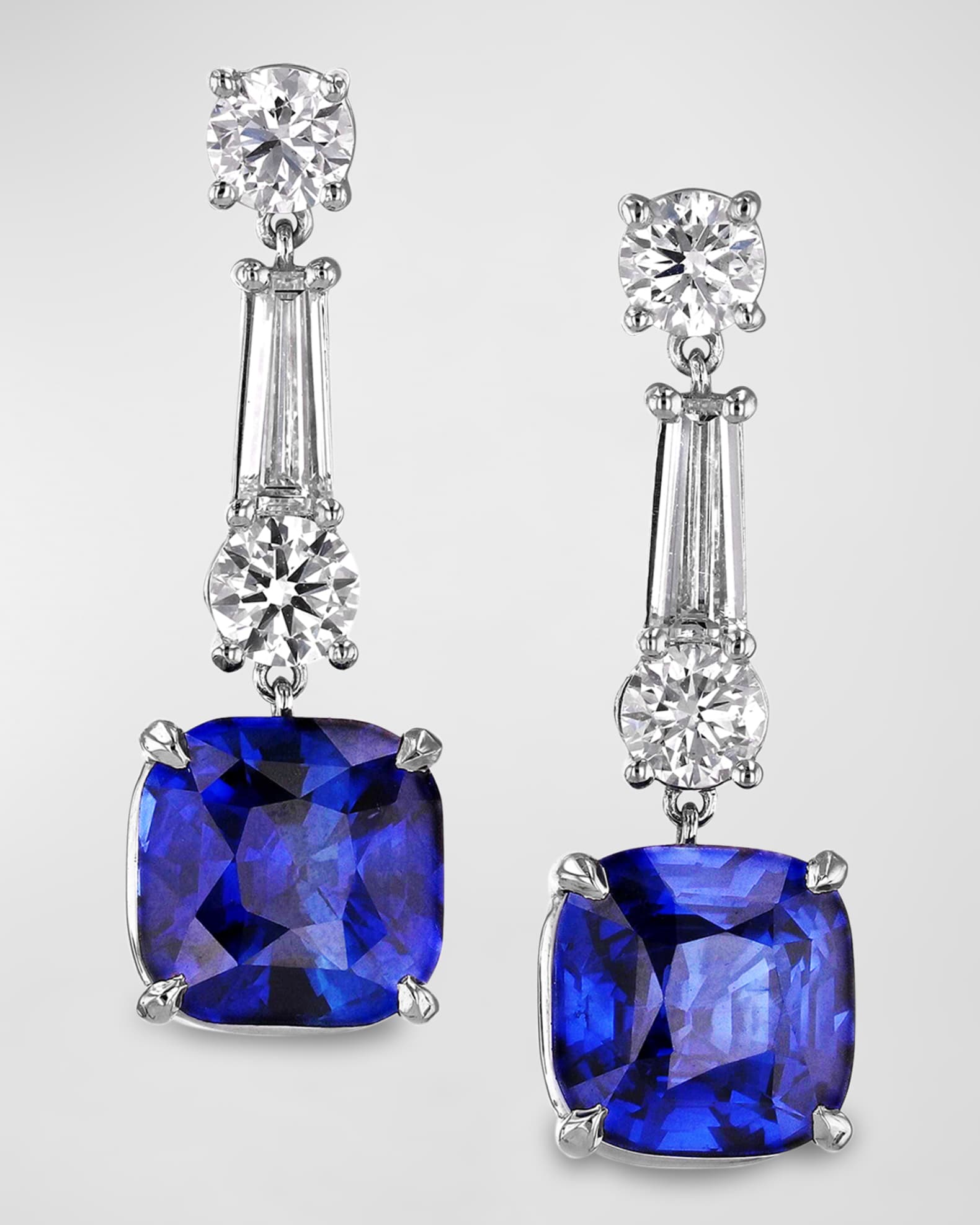 Neiman Marcus Diamonds Platinum Diamond and Sapphire Drop
