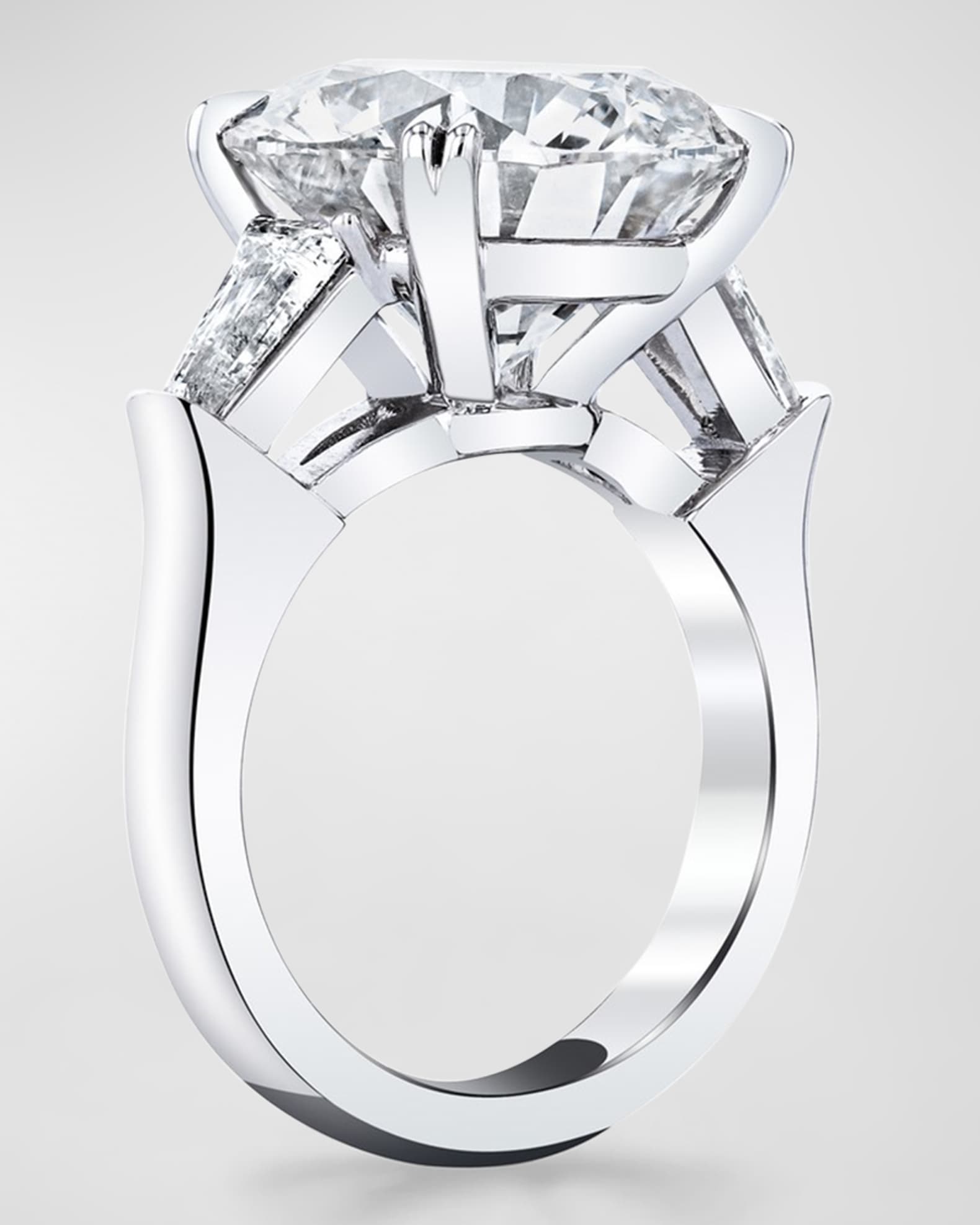 Platinum Three Stone Ring, 12.01tcw (Size 6.5) 1