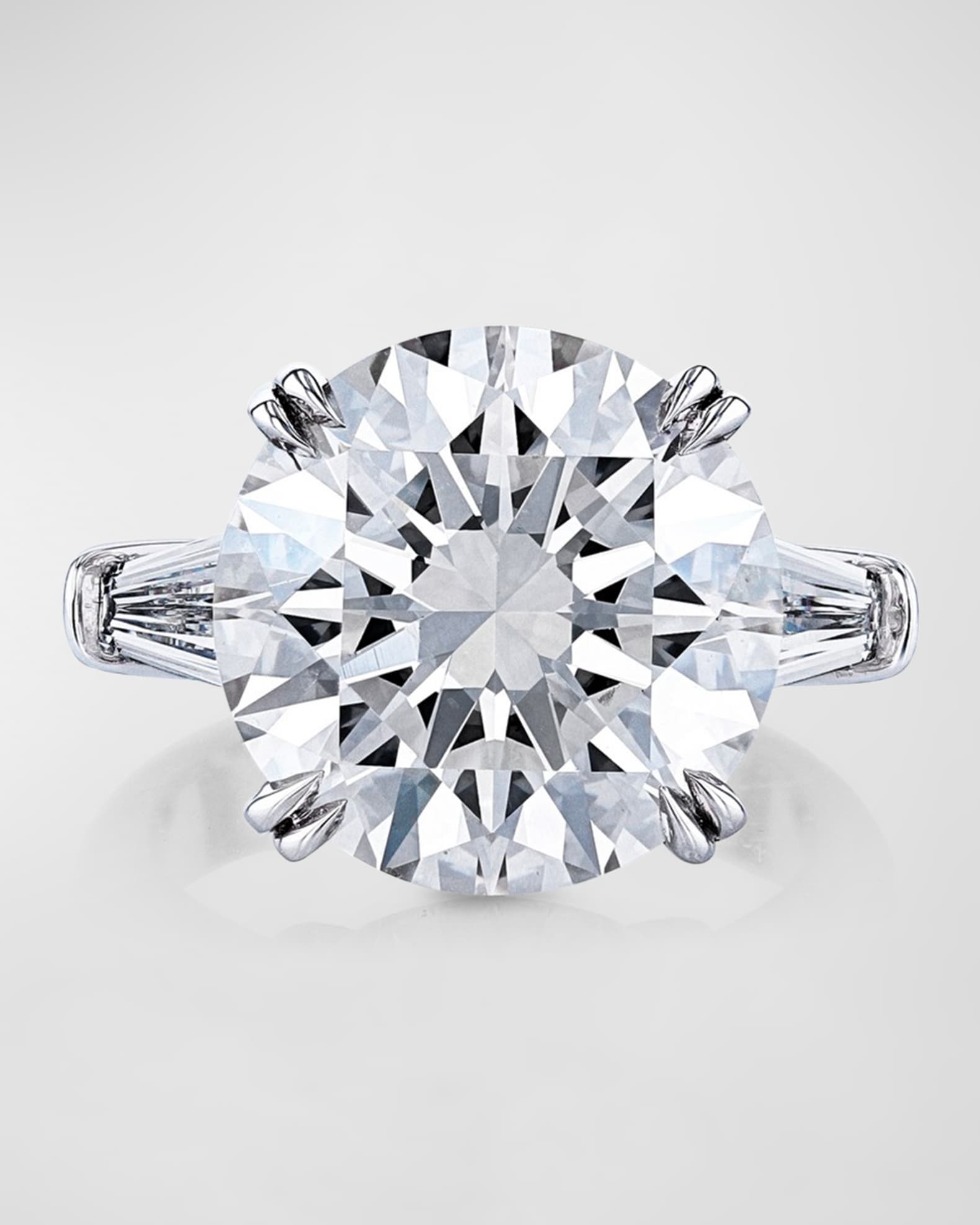 Platinum Three Stone Ring, 12.01tcw (Size 6.5) 0