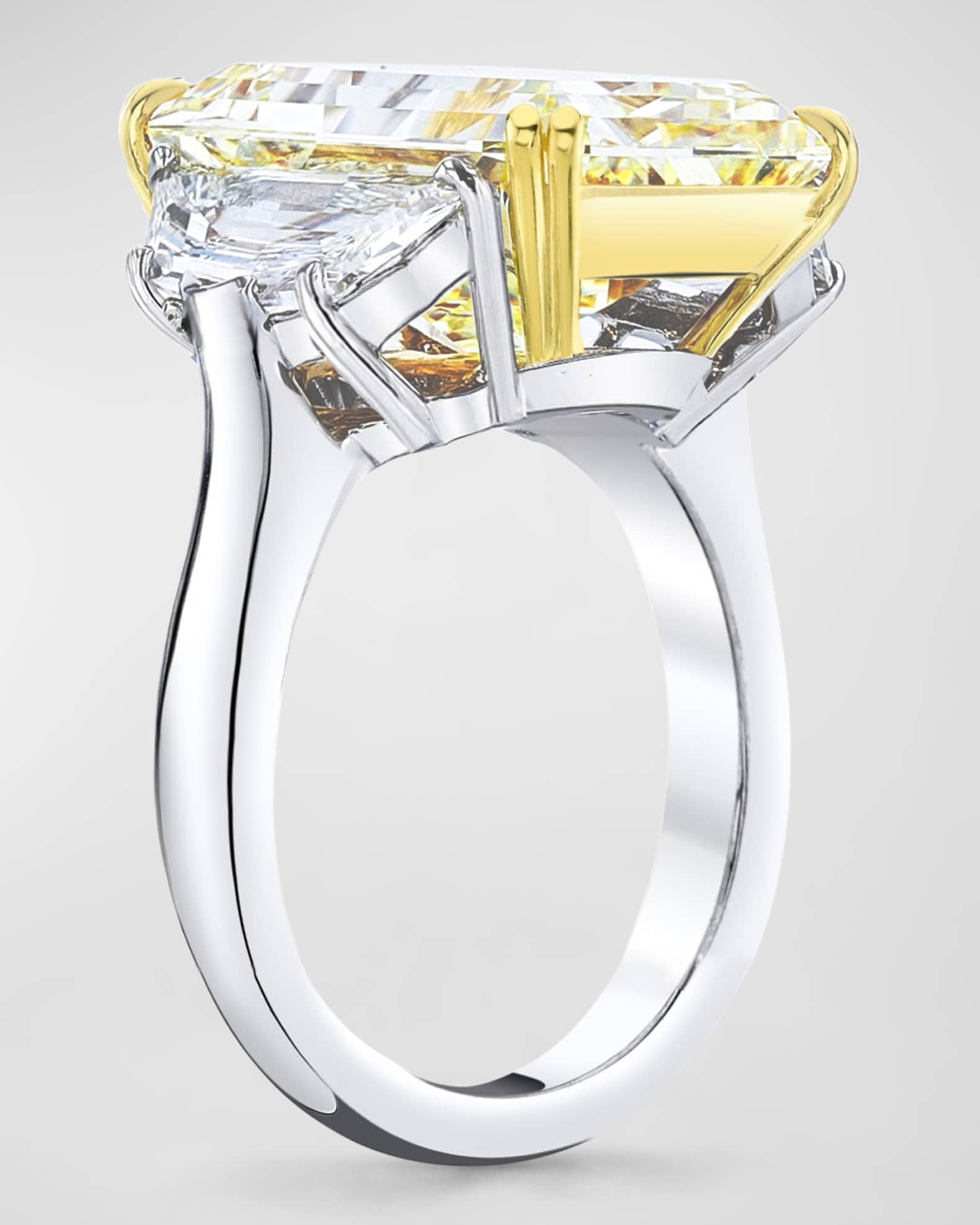 Radiant Cut Two-Tone Banded Ring, 13.54tcw (Size 6.5) 1