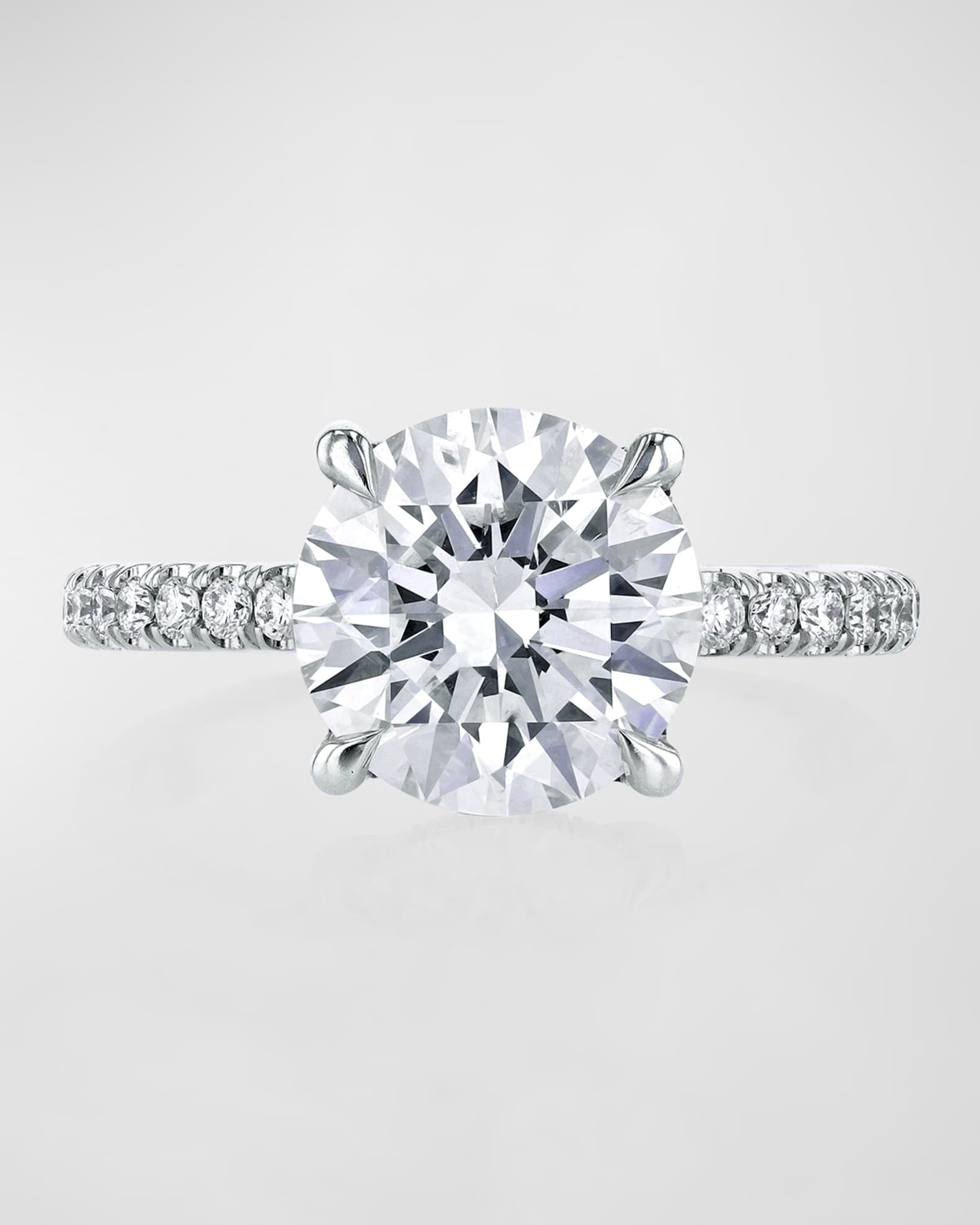 Platinum Round Diamond Ring, 3.53tcw (Size 6.5) 0