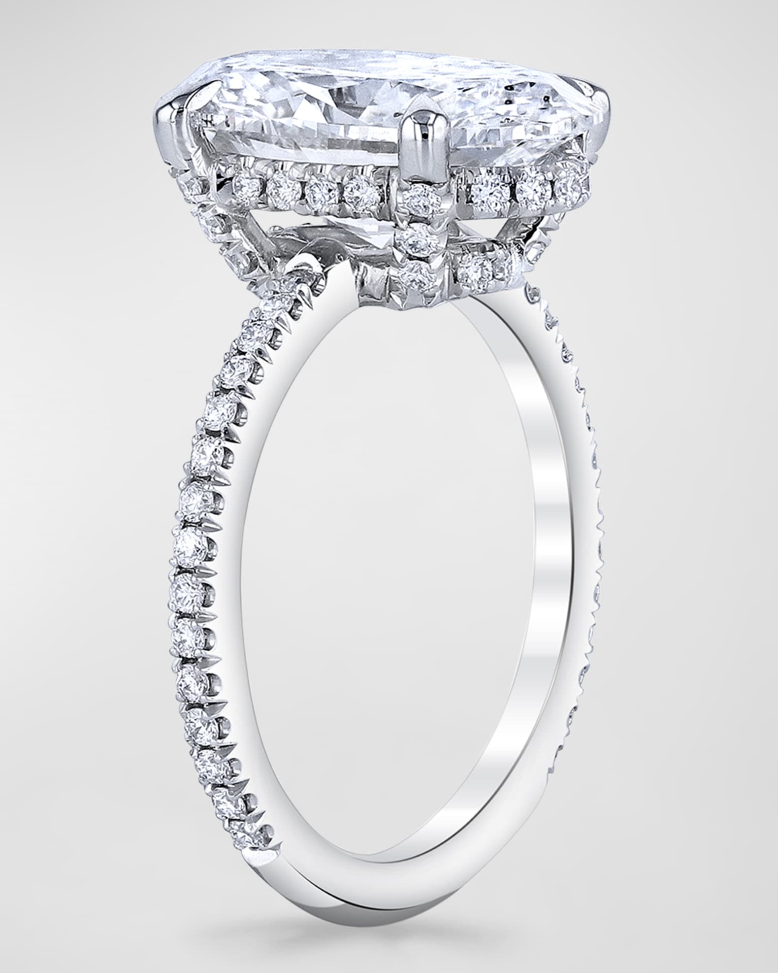 Platinum Oval Diamond Hidden Halo Ring, 5.46tcw (Size 6.5) 1