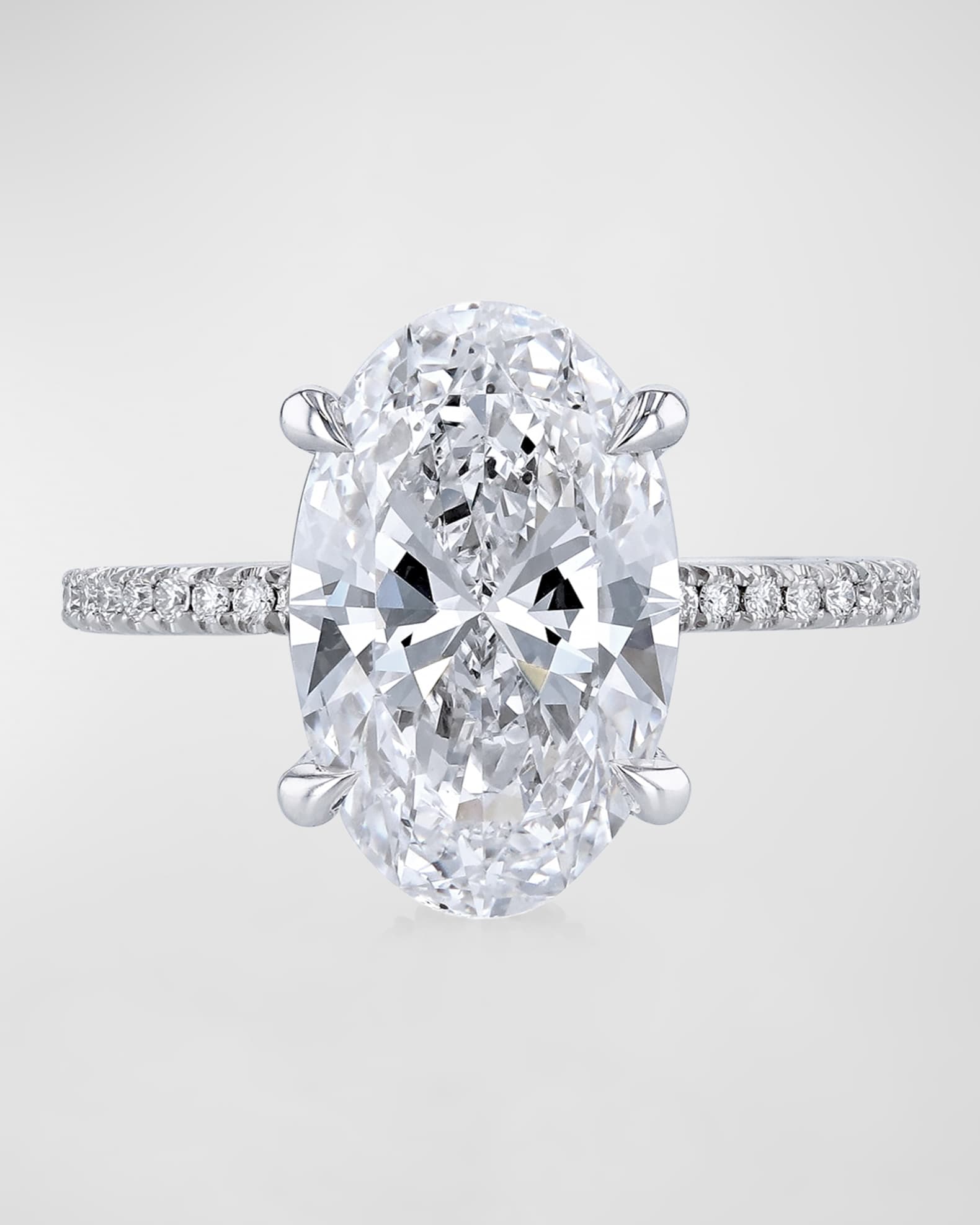 Platinum Oval Diamond Hidden Halo Ring, 5.46tcw (Size 6.5) 0