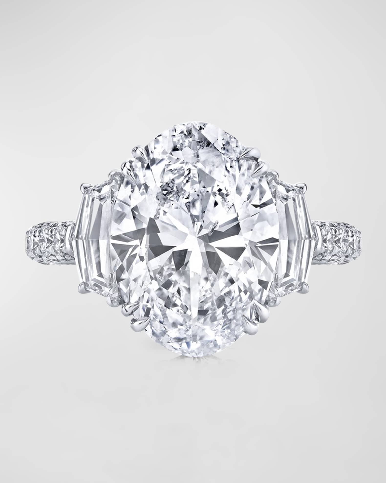 Platinum Large Oval Cut Diamond Ring, 6.67tcw (Size 6.5) 0